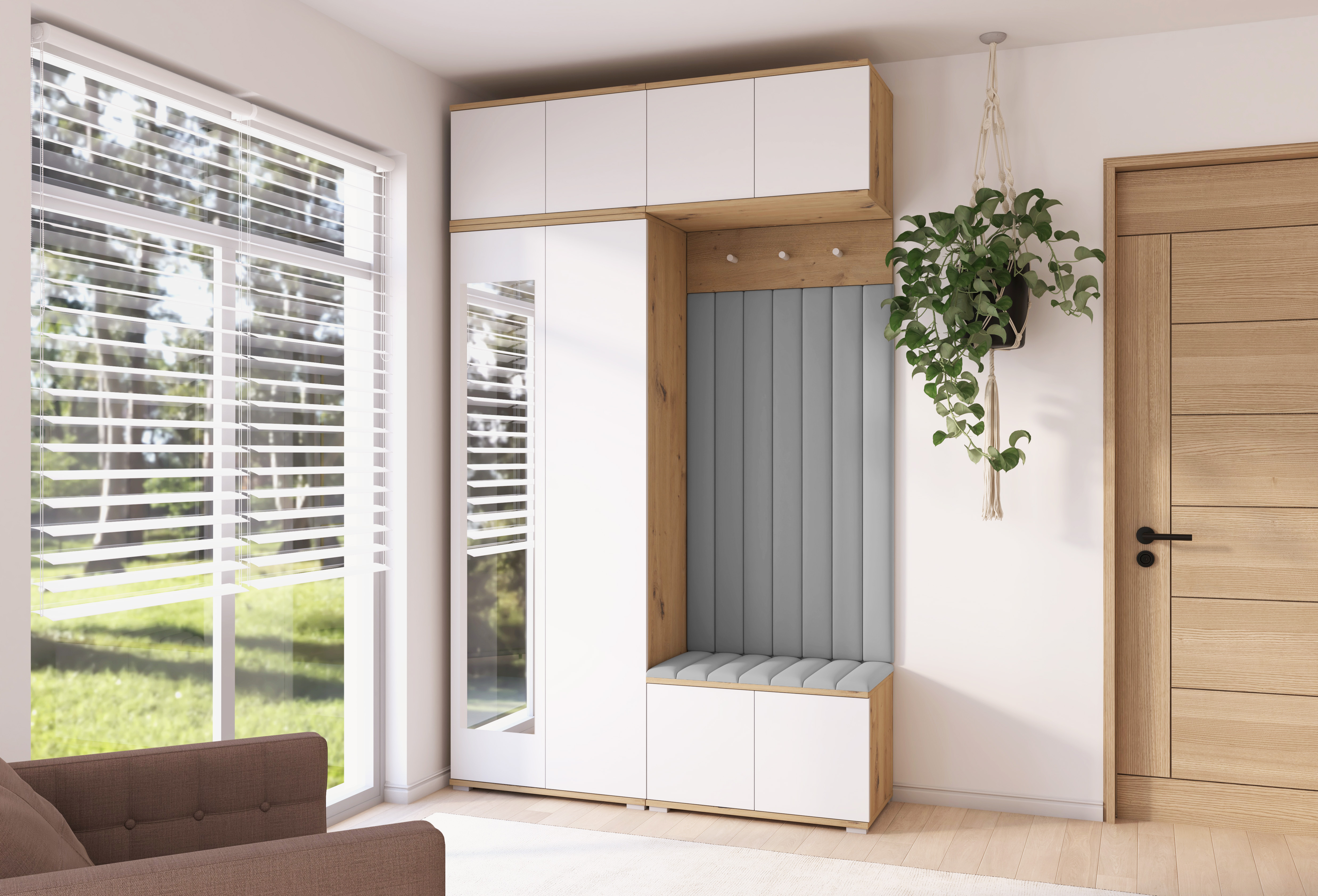 PK Sevilla 9 Hallway Wardrobe -Upholstered Panels in Various Colours