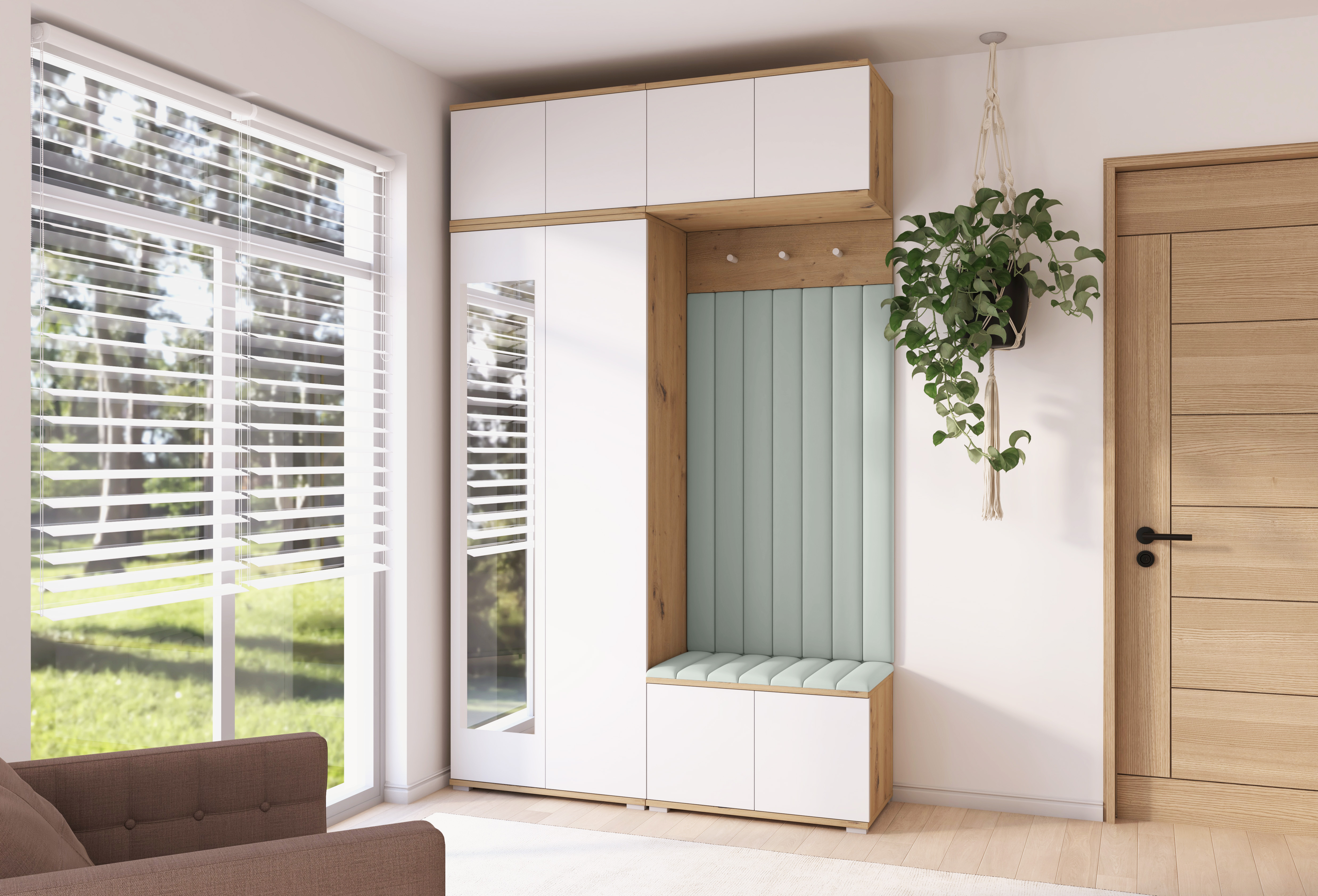 PK Sevilla 9 Hallway Wardrobe -Upholstered Panels in Various Colours