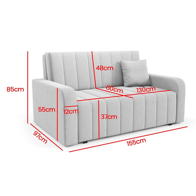 Marko III Schlafsofa – 3-Sitzer mit Stauraum – 130 cm