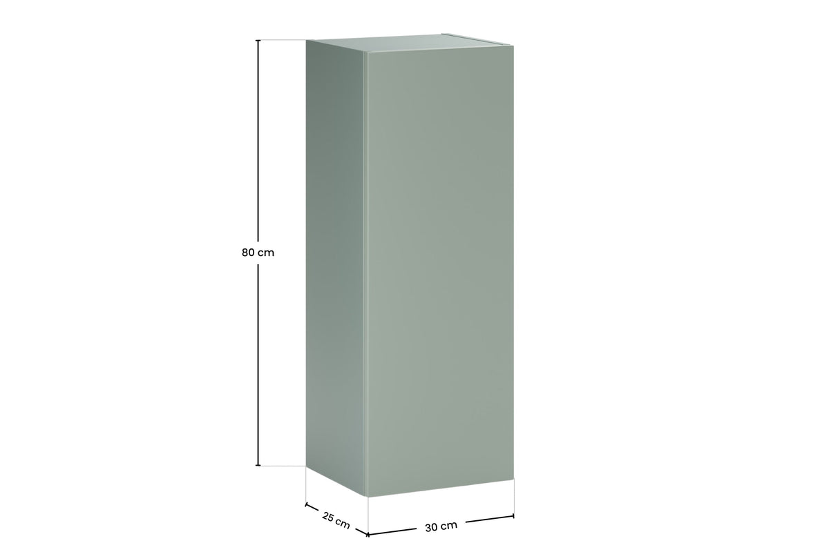 2× Aster White Wall-Hung Cabinet 1 Door + 2× Cremona UN Corner Shelf – Aloes Matt / Oak, Vertical Set