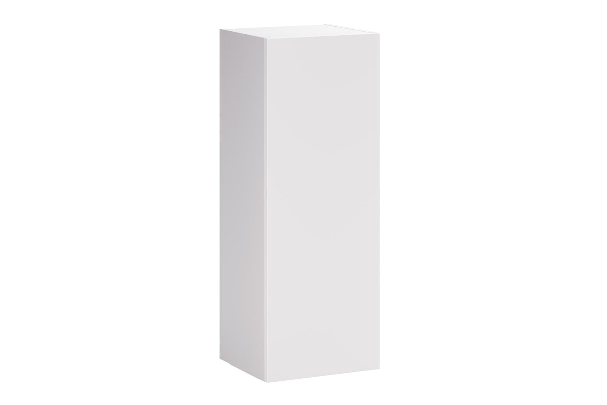 Aster White wall-hung cabinet 1 door 80cm – front view, White Matt finish