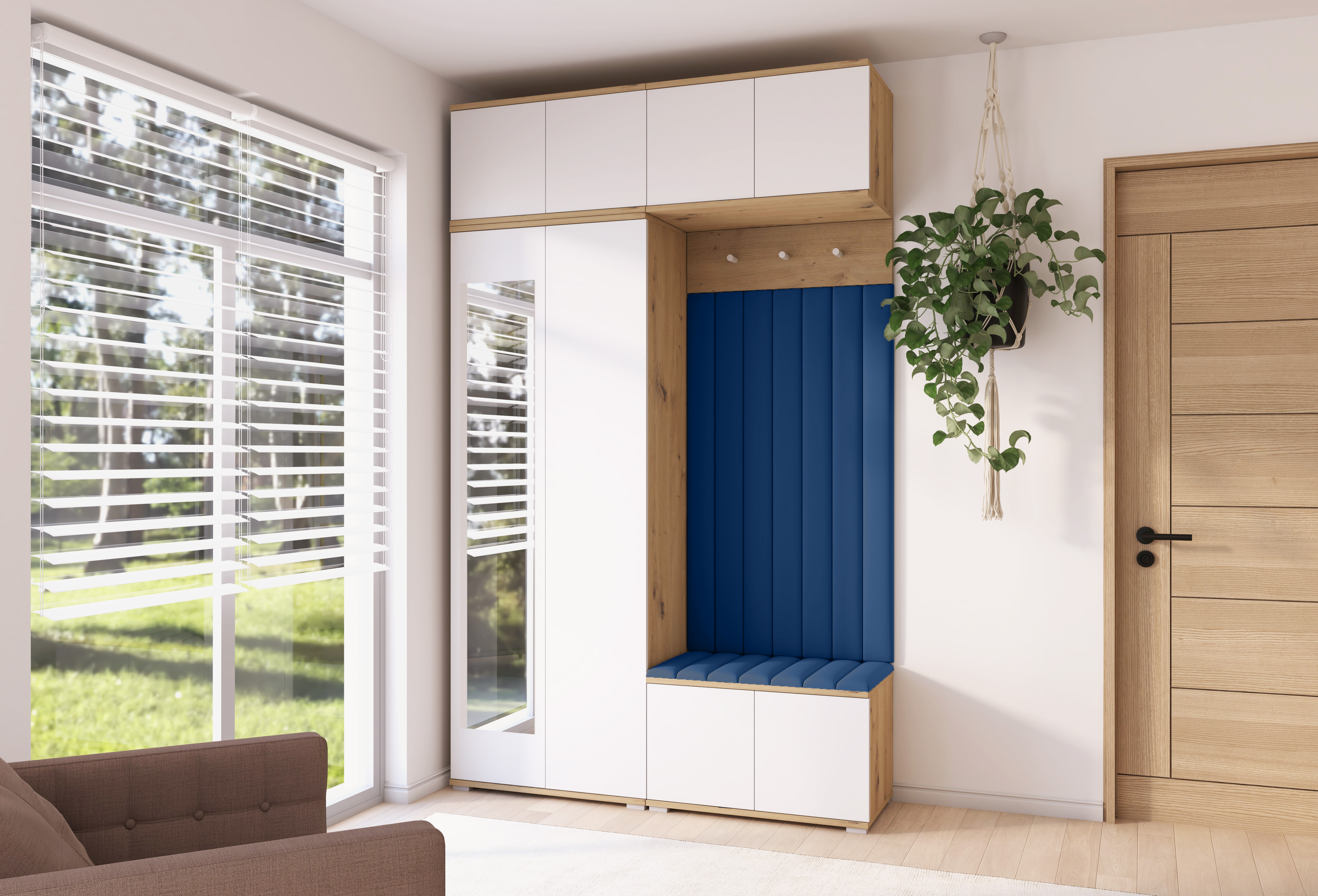 PK Sevilla 9 Hallway Wardrobe -Upholstered Panels in Various Colours