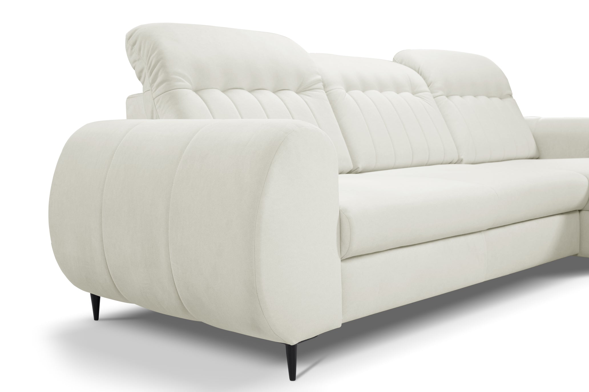 Lask BIANCO Corner Sofa with Sleeping Function – 275 x 166 cm – Left or Right Configuration