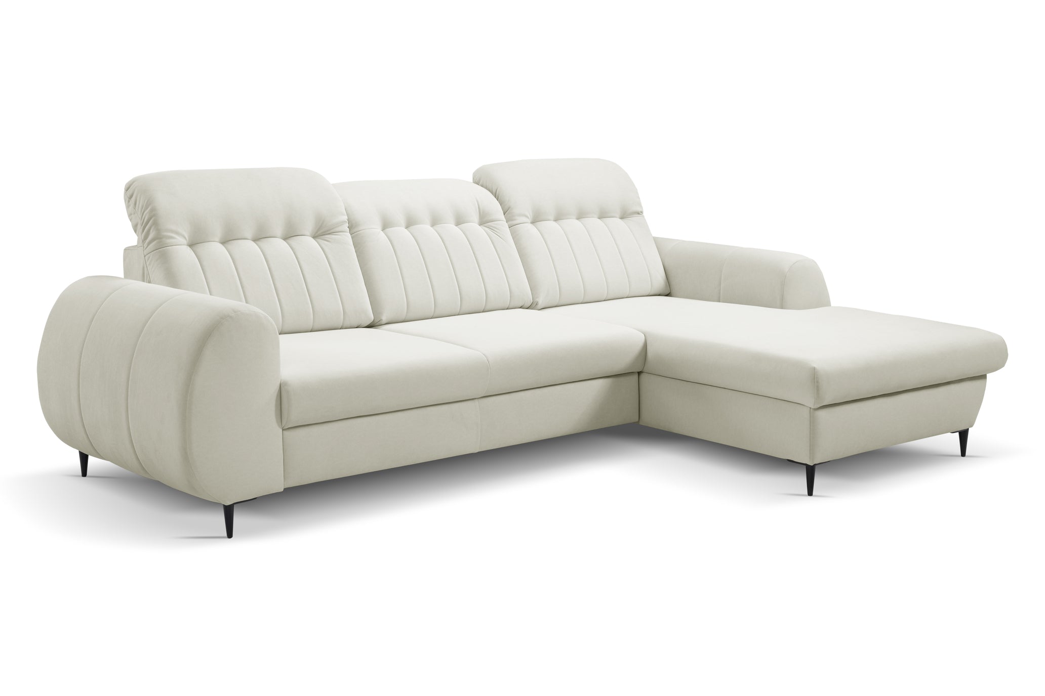 Lask BIANCO Corner Sofa with Sleeping Function – 275 x 166 cm – Left or Right Configuration