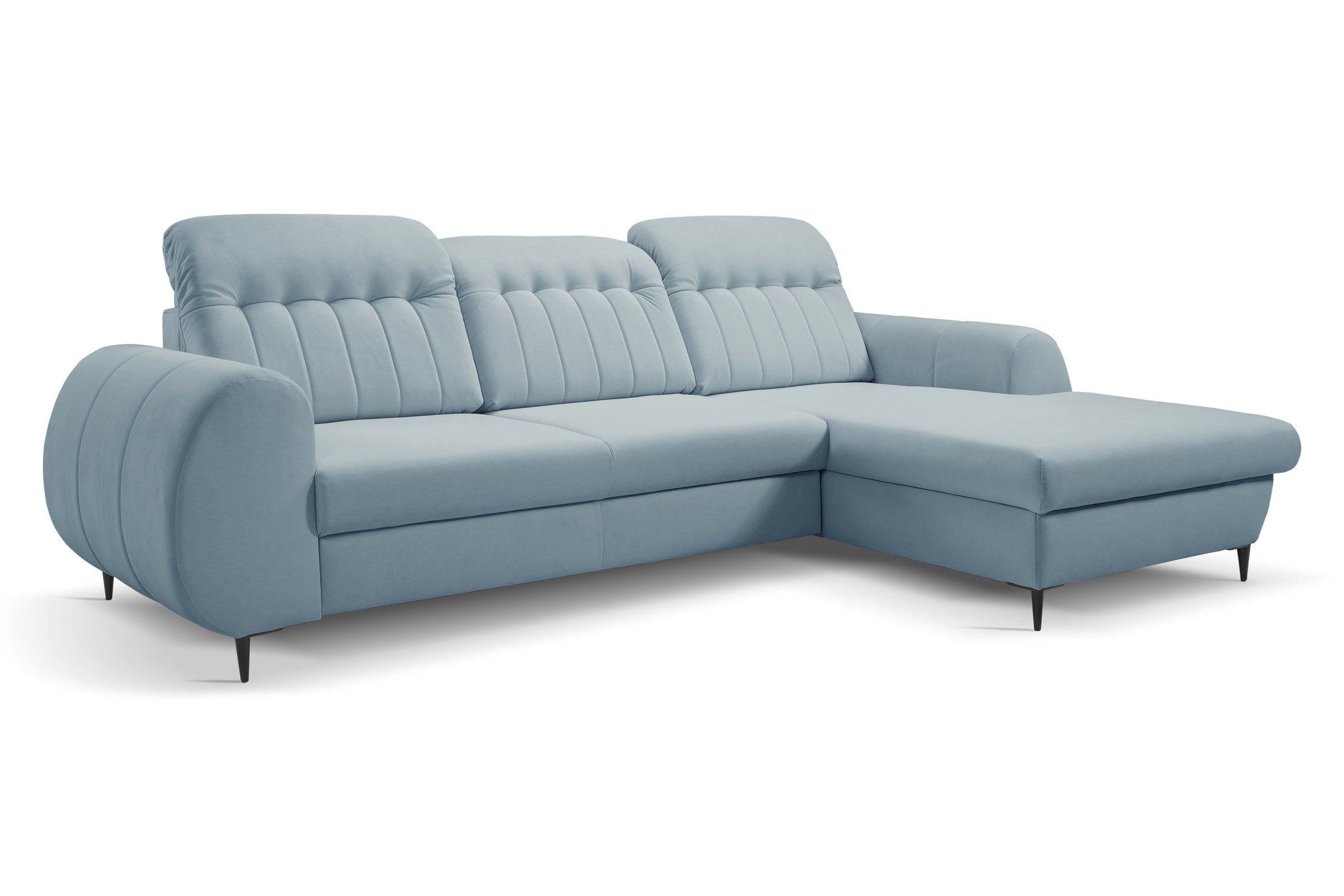 Lask BIANCO Corner Sofa with Sleeping Function – 275 x 166 cm – Left or Right Configuration