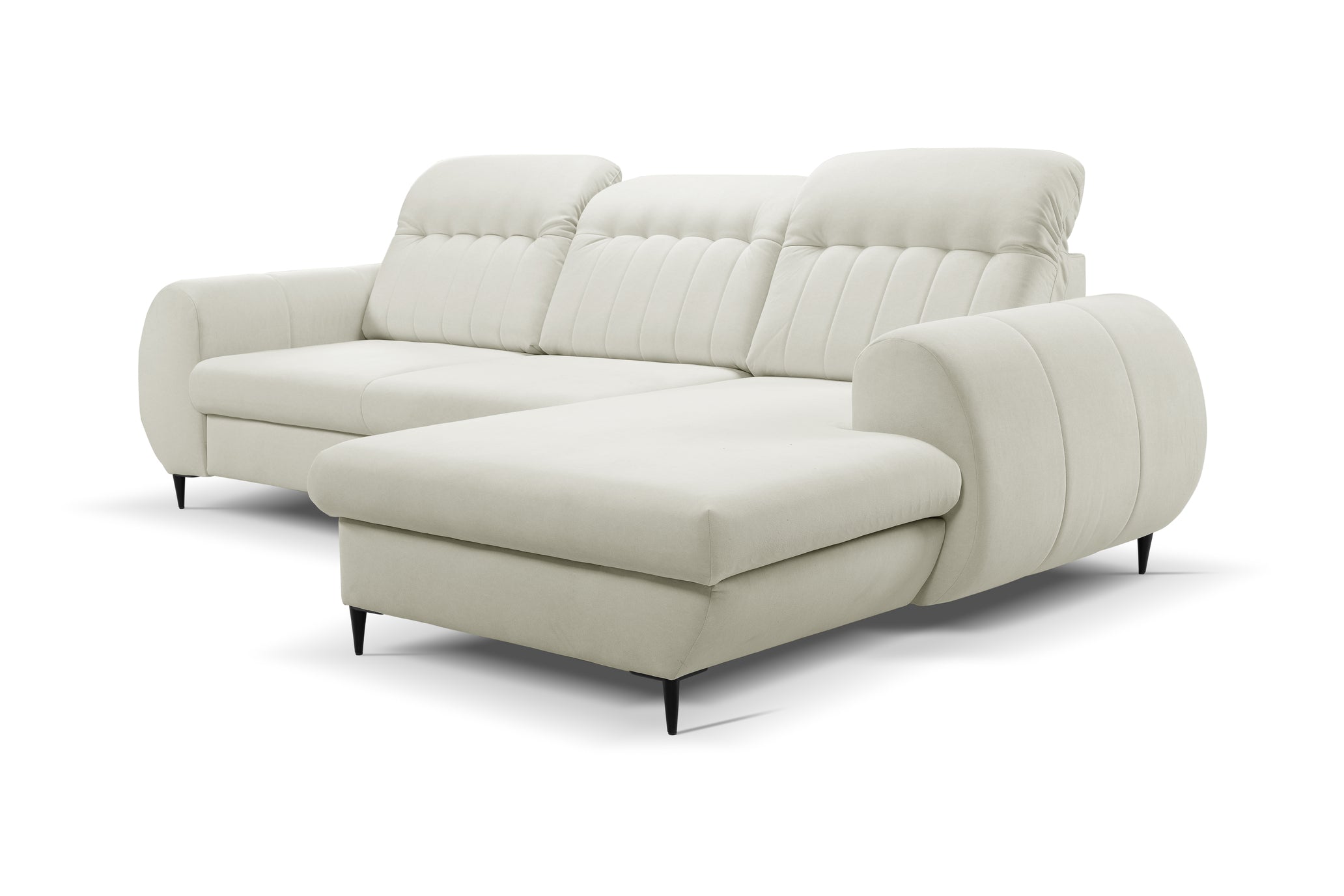 Lask BIANCO Corner Sofa with Sleeping Function – 275 x 166 cm – Left or Right Configuration