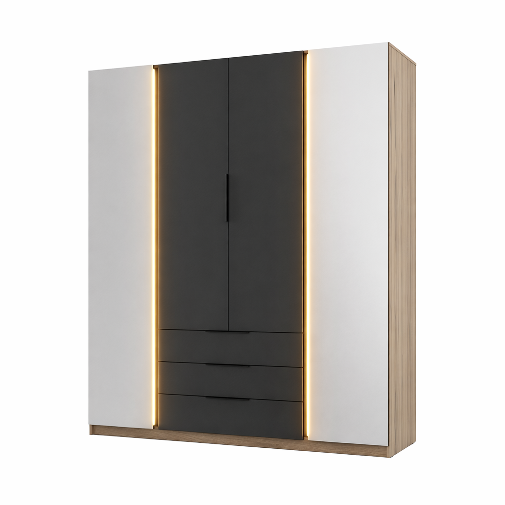 LE KAJA EV/BL 2F 3S Wardrobe with Mirror