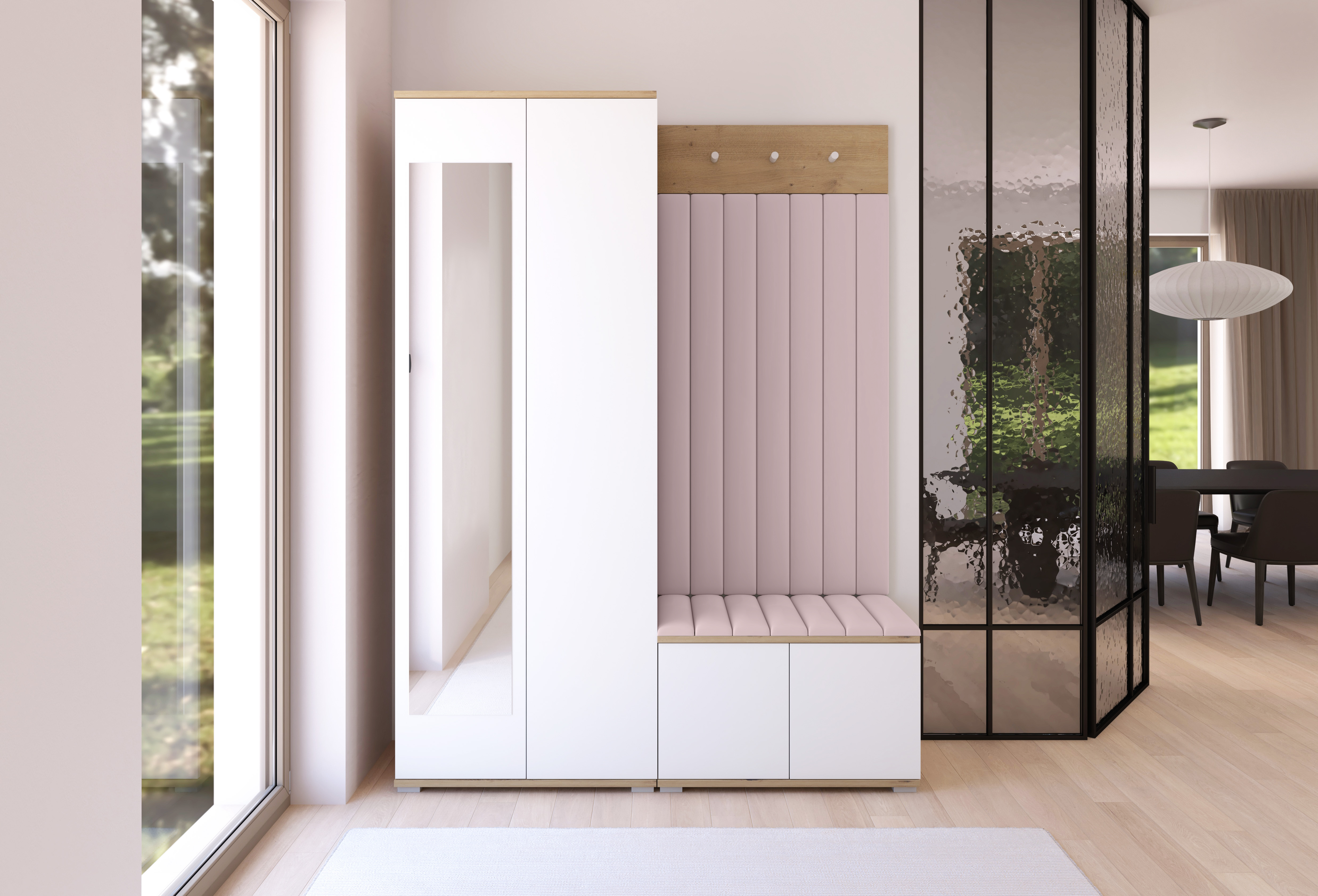 PK Sevilla 7 Hallway Wardrobe -Upholstered Panels in Various Colours