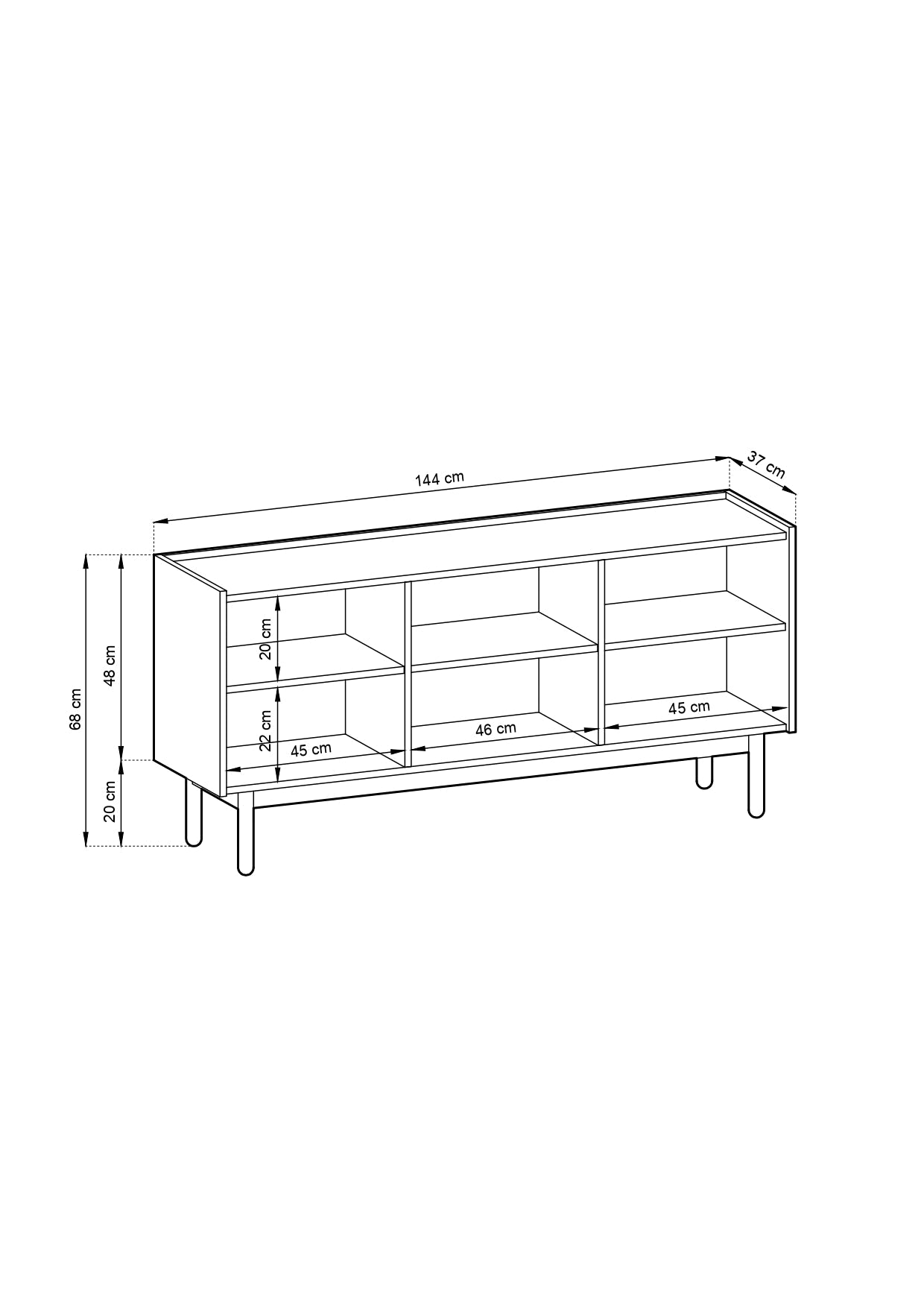 PI Boho K144/68 Sideboard – Riviera Eiche
