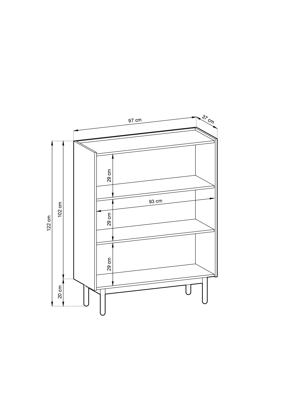 PI Boho KD97 Sideboard  – Riviera Oak