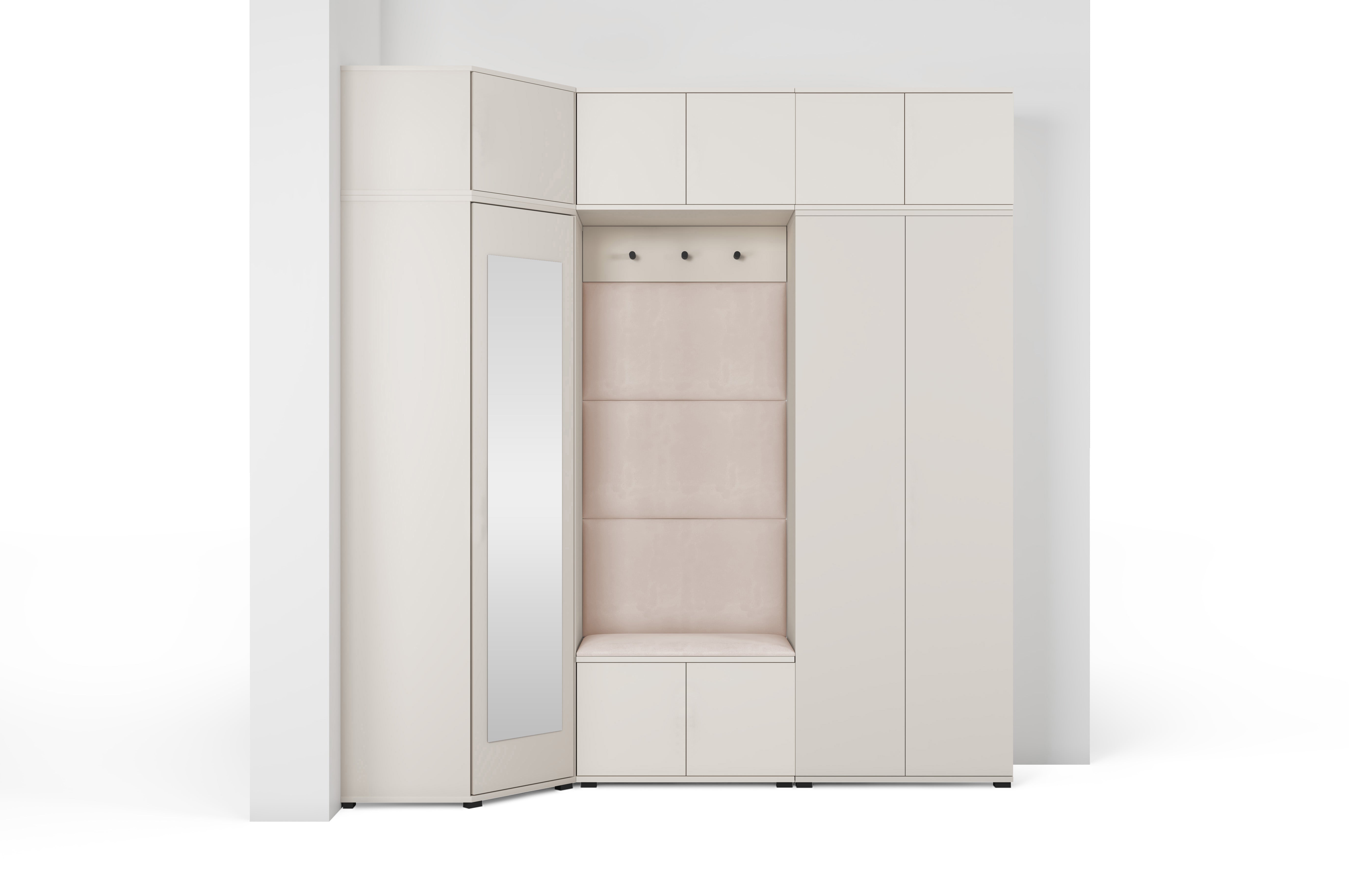 PK Bianco 20 Hallway Wardrobe Set - Upholstered Panels in Various Colours