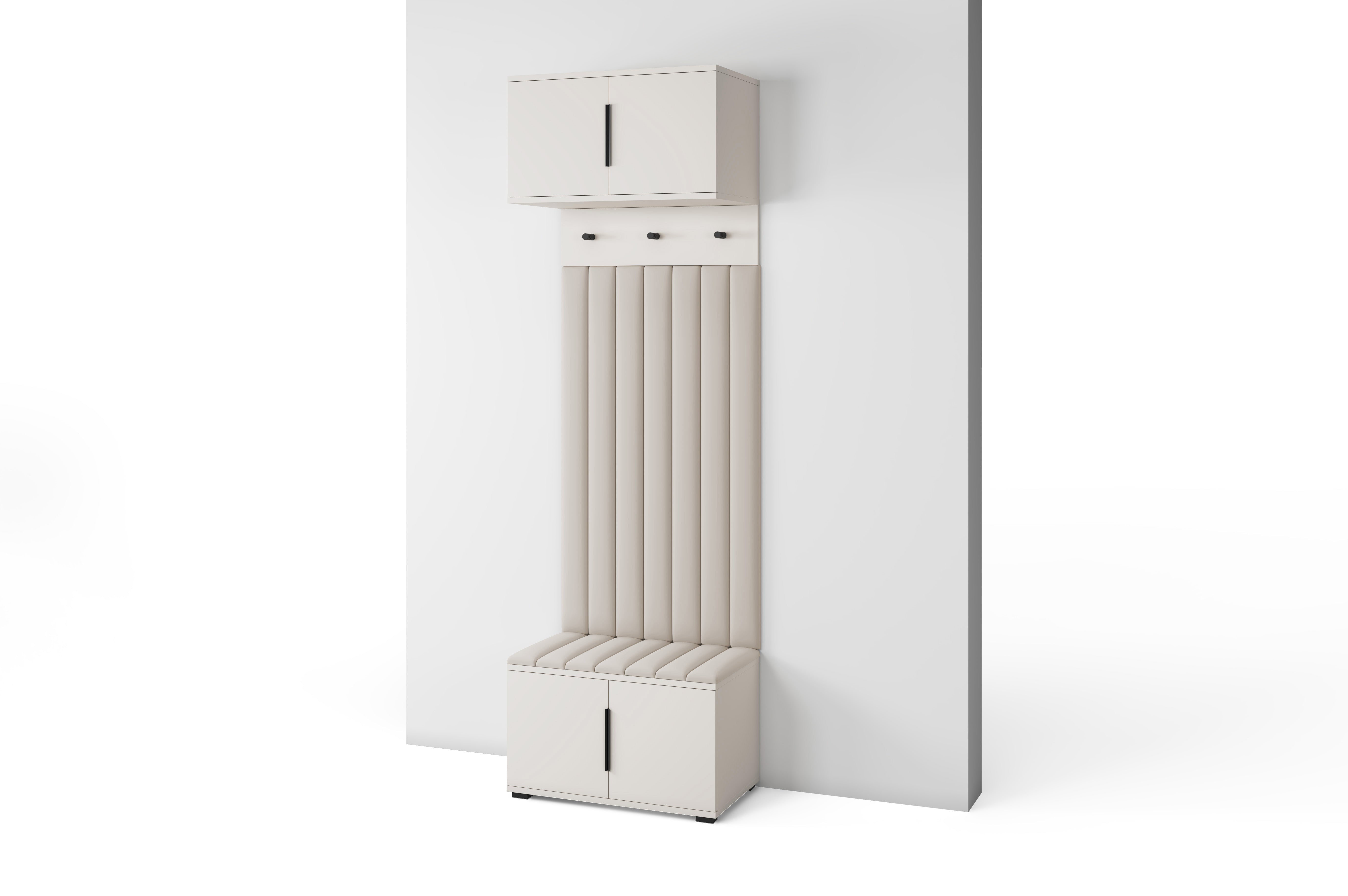 PK Bianco 15 Hallway Wardrobe Set - Upholstered Panels in Various Colours