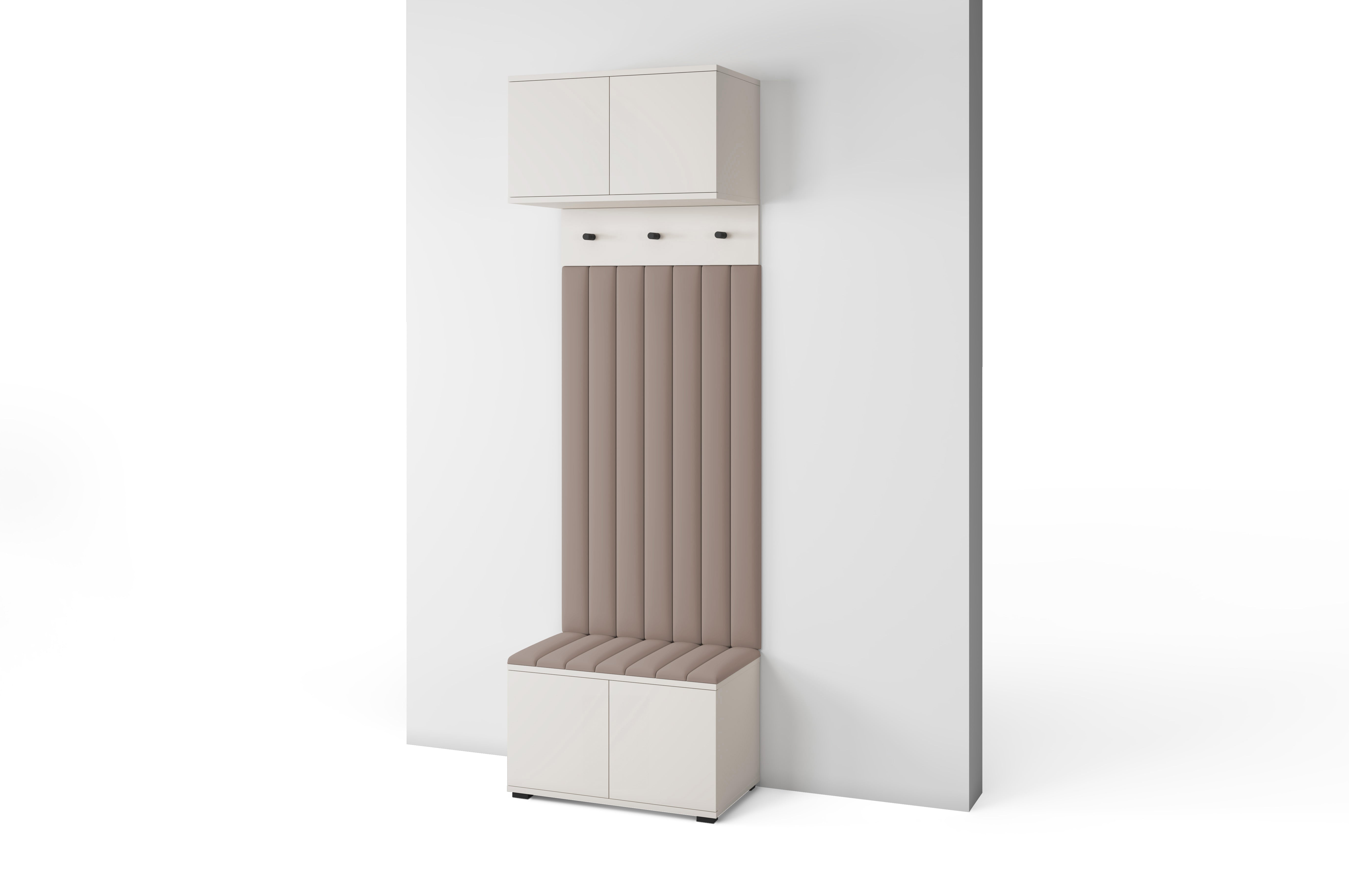 PK Bianco 15 Hallway Wardrobe Set - Upholstered Panels in Various Colours