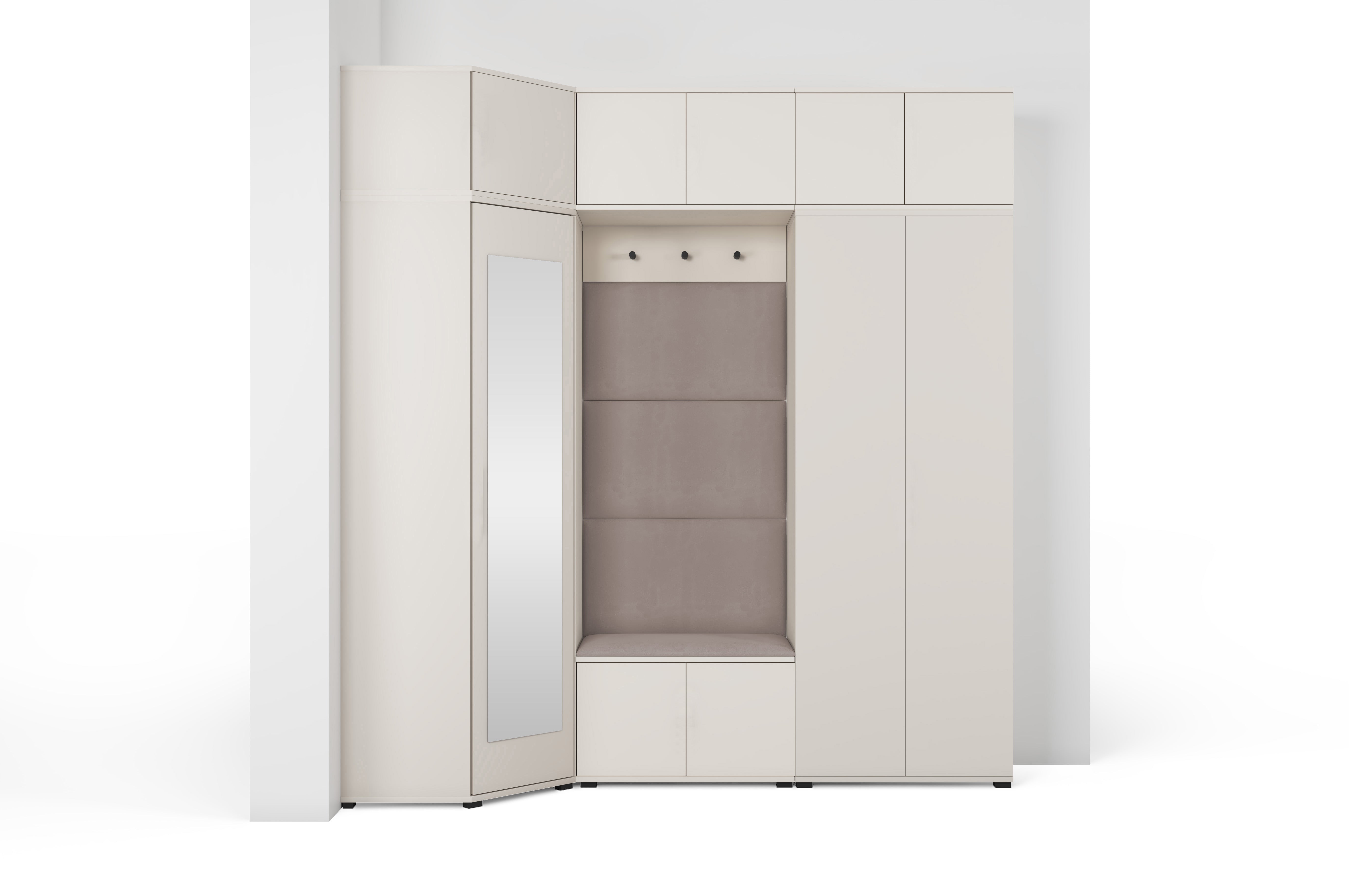 PK Bianco 20 Hallway Wardrobe Set - Upholstered Panels in Various Colours