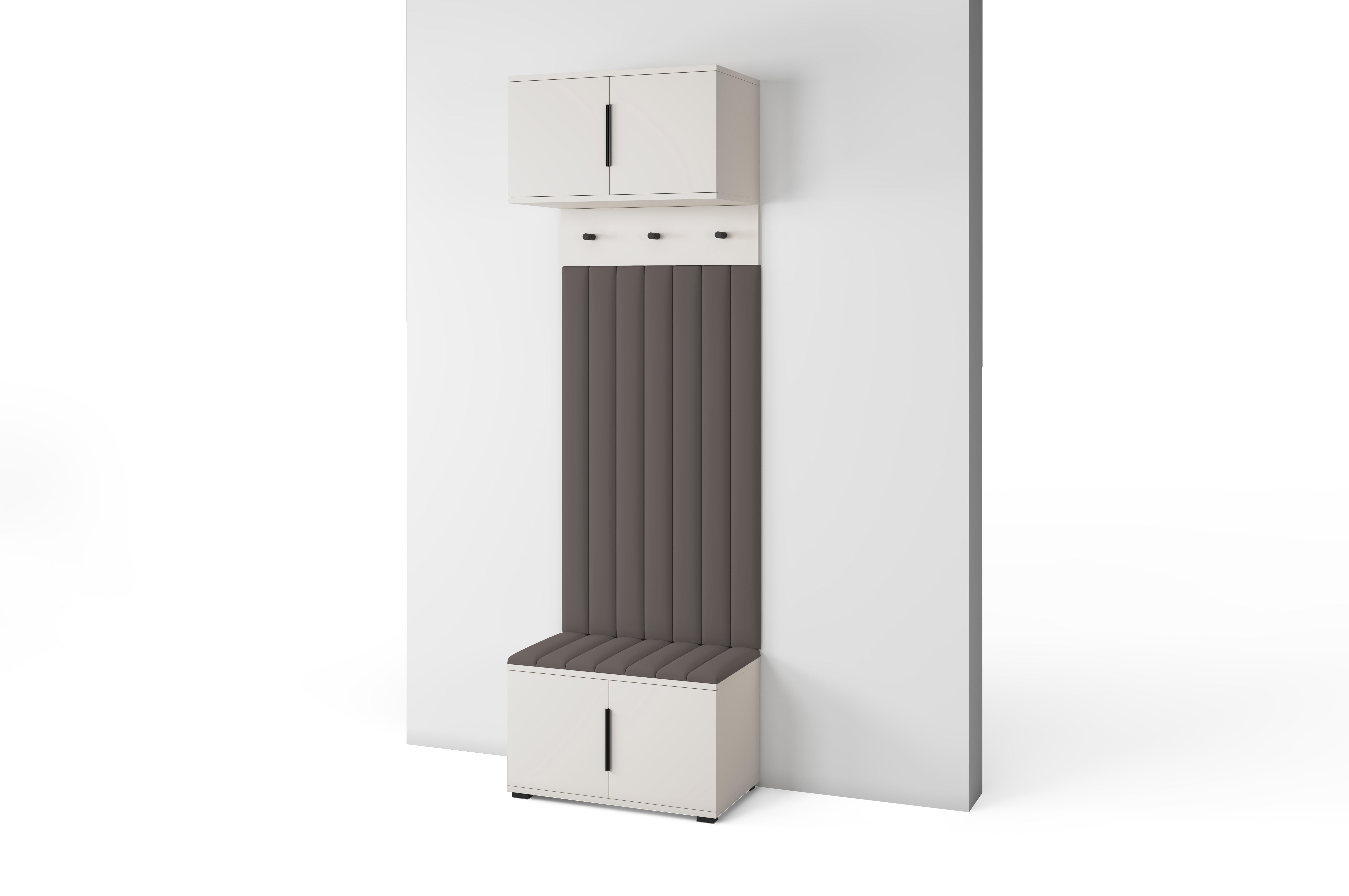 PK Bianco 15 Hallway Wardrobe Set - Upholstered Panels in Various Colours