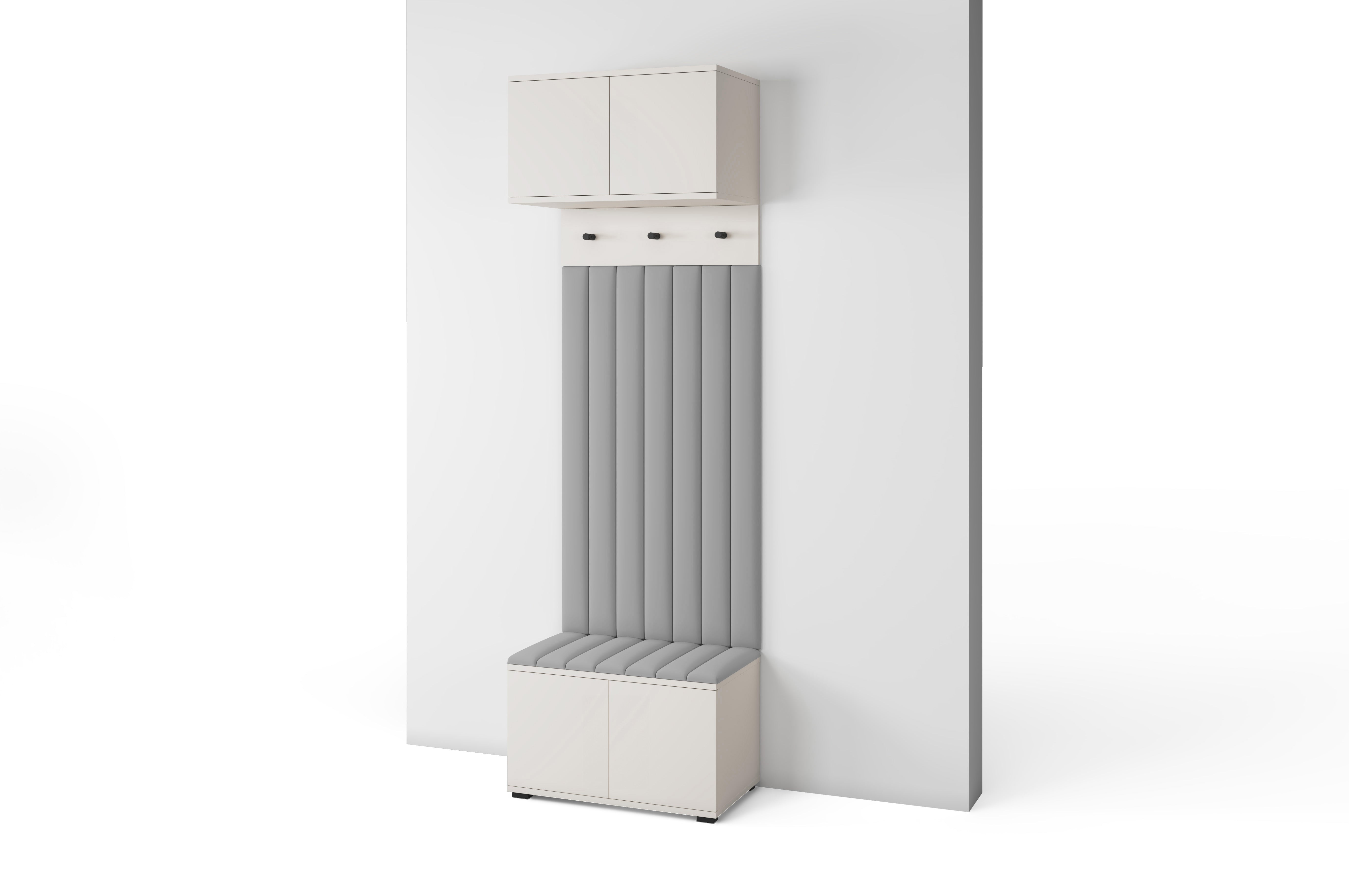 PK Bianco 15 Hallway Wardrobe Set - Upholstered Panels in Various Colours