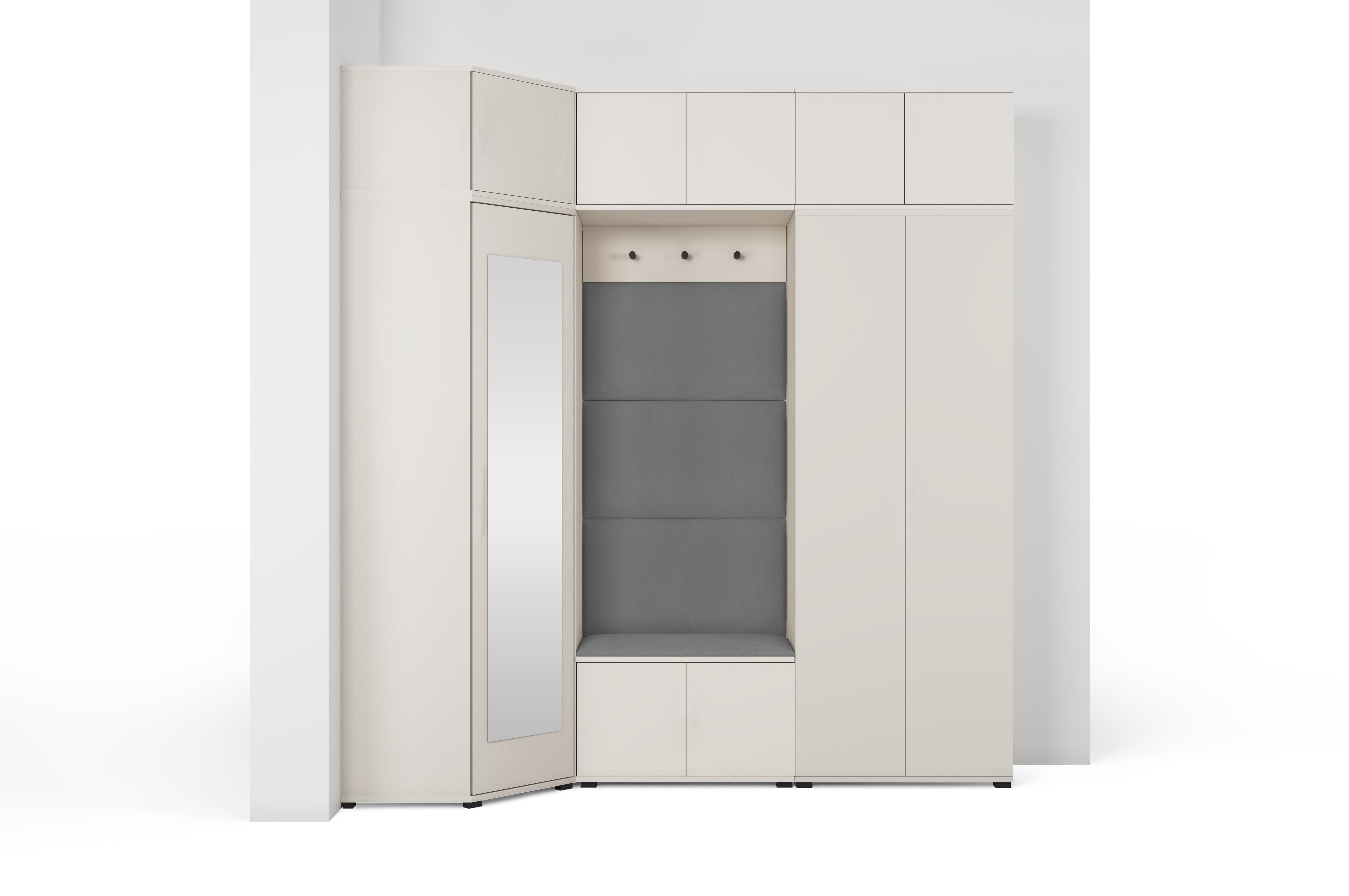 PK Bianco 20 Hallway Wardrobe Set - Upholstered Panels in Various Colours