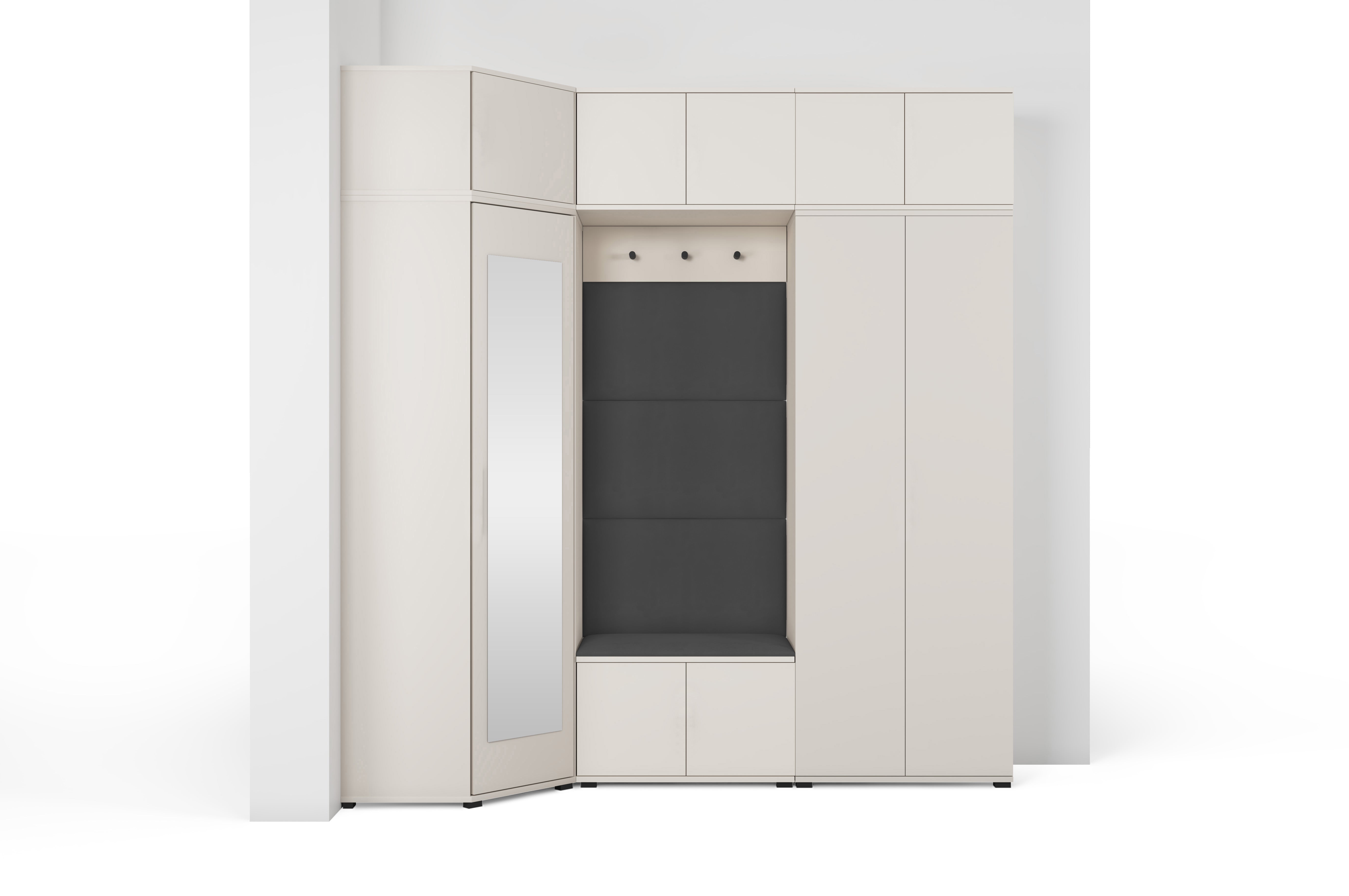 PK Bianco 20 Hallway Wardrobe Set - Upholstered Panels in Various Colours