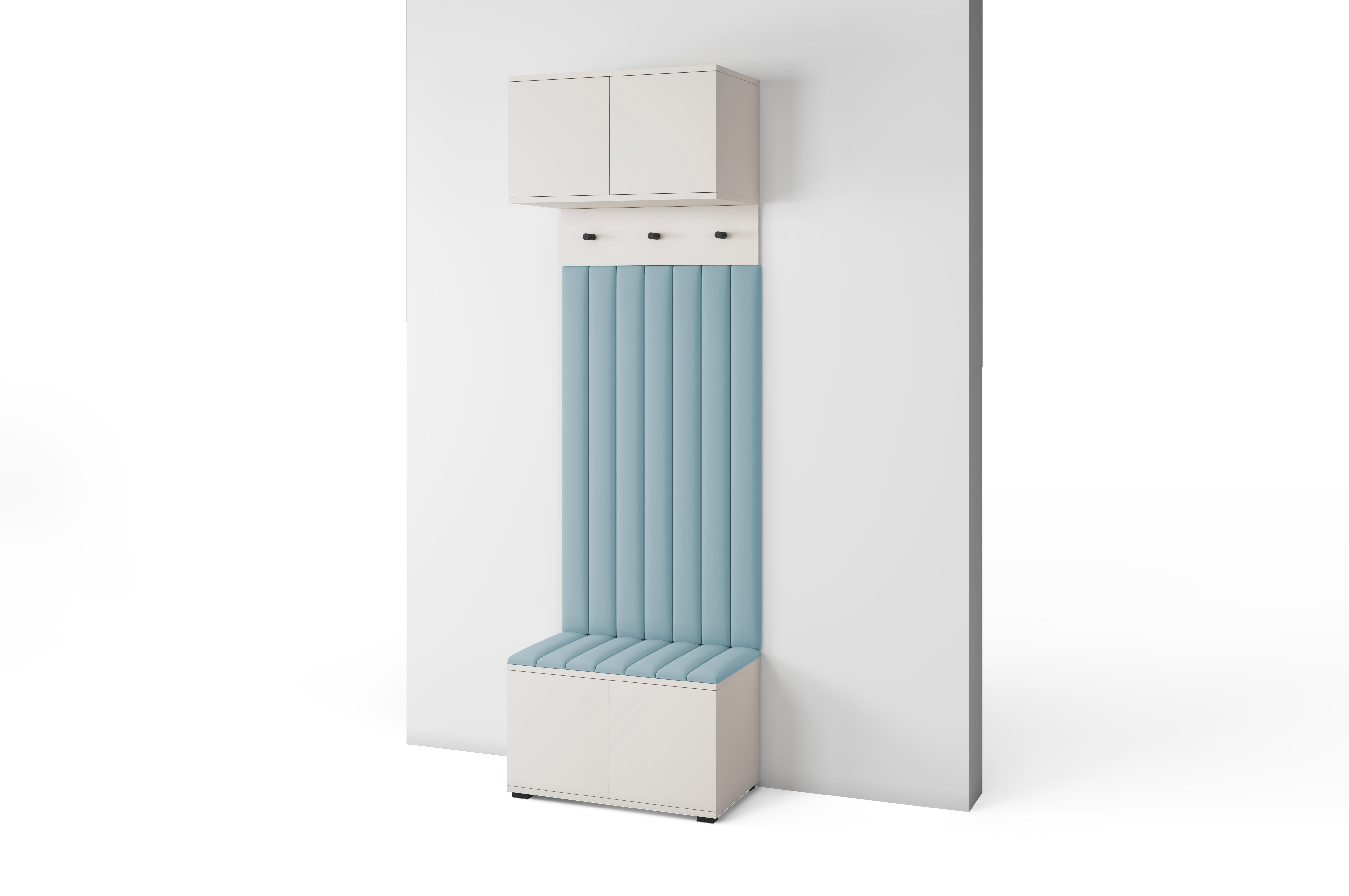 PK Bianco 15 Hallway Wardrobe Set - Upholstered Panels in Various Colours