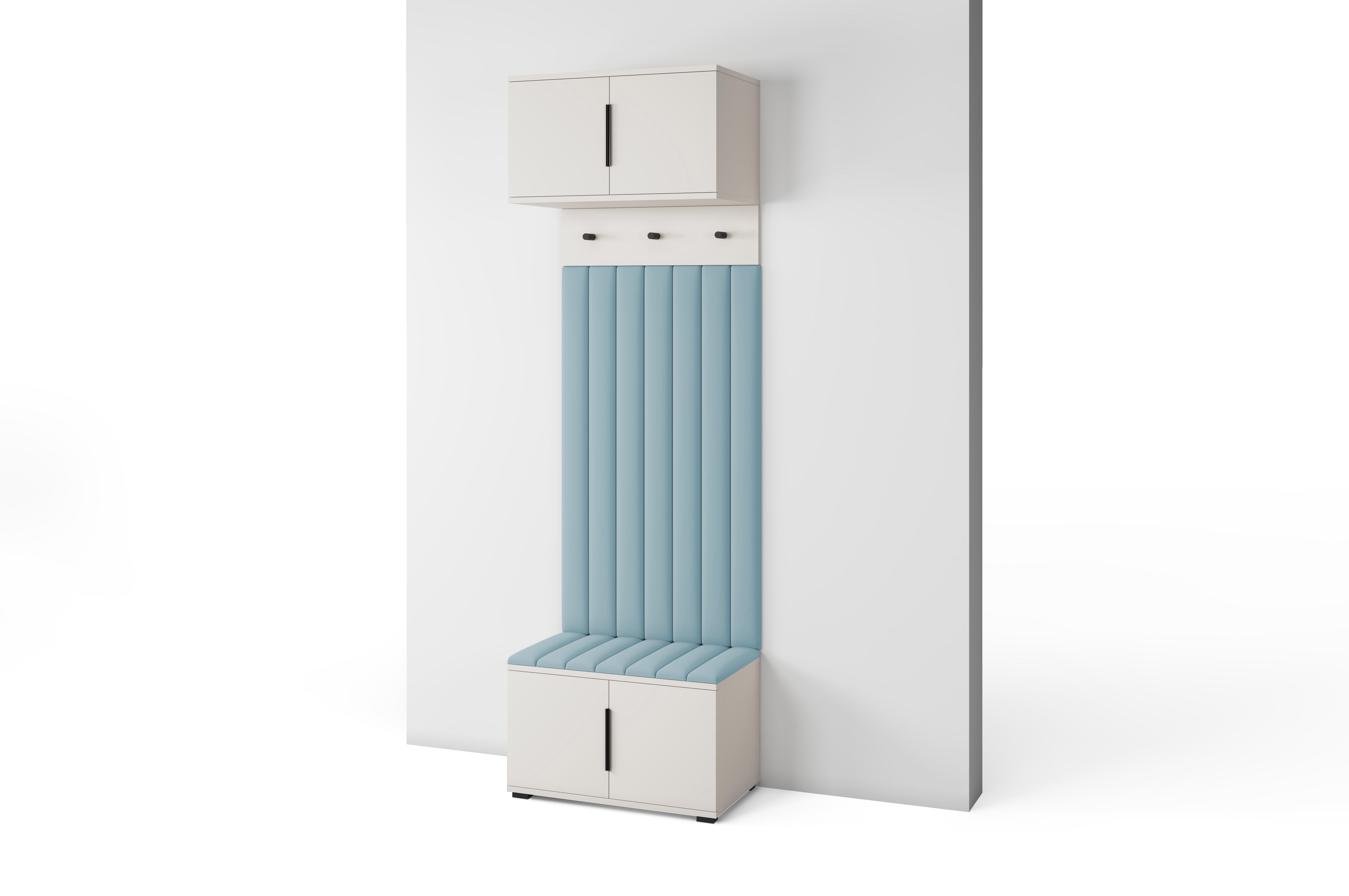 PK Bianco 15 Hallway Wardrobe Set - Upholstered Panels in Various Colours