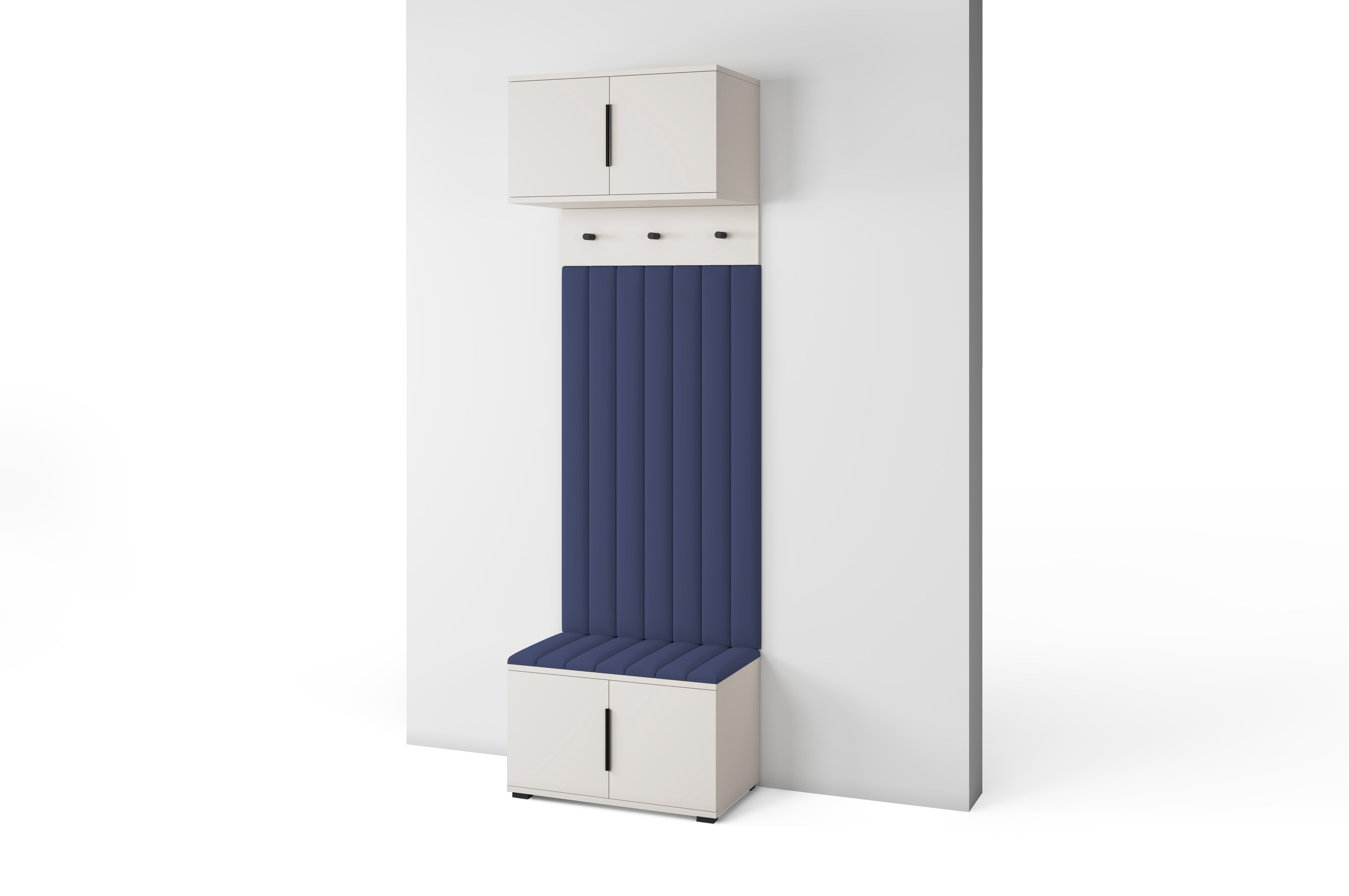 PK Bianco 15 Hallway Wardrobe Set - Upholstered Panels in Various Colours