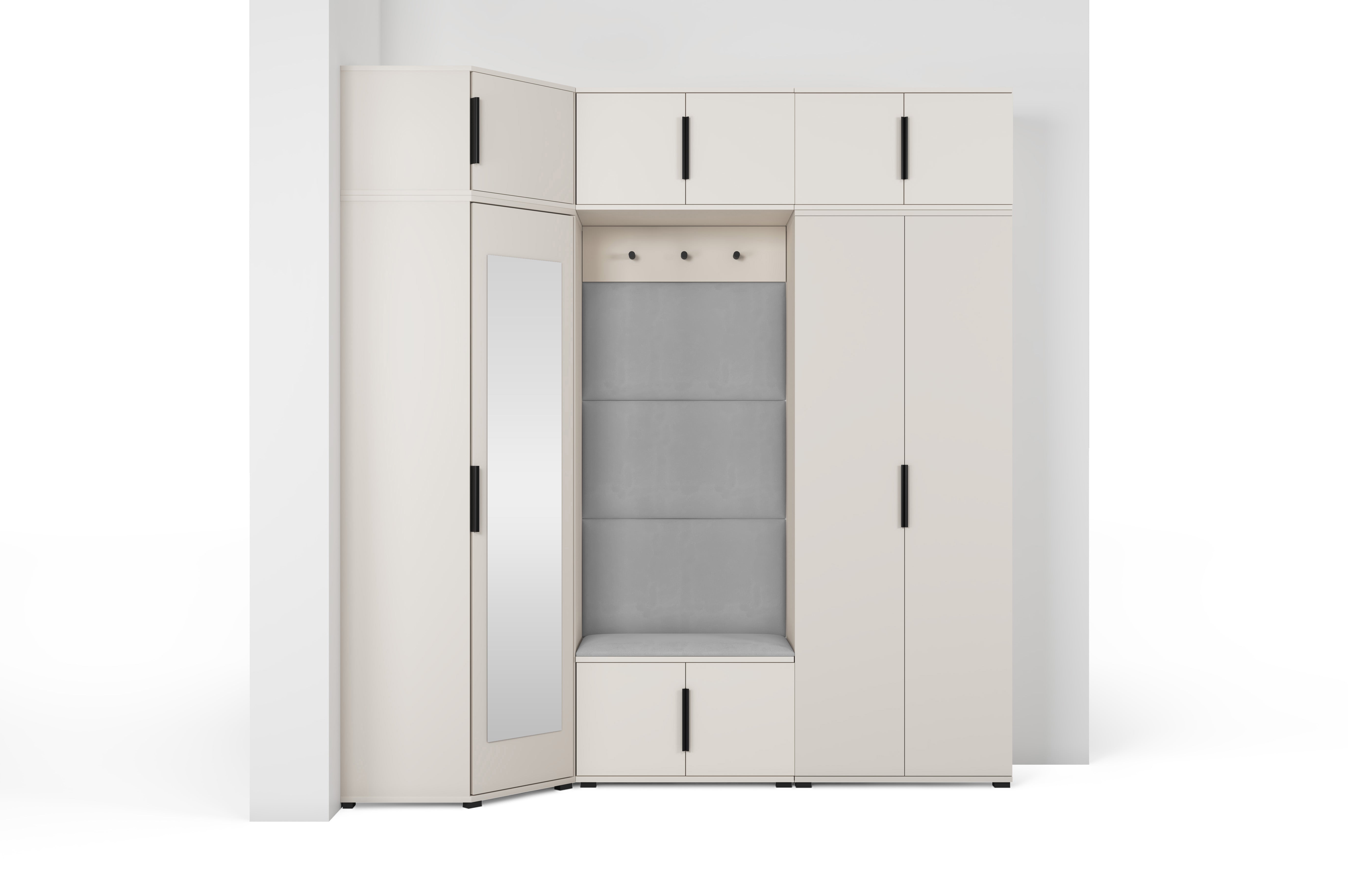 PK Bianco 20 Hallway Wardrobe Set - Upholstered Panels in Various Colours