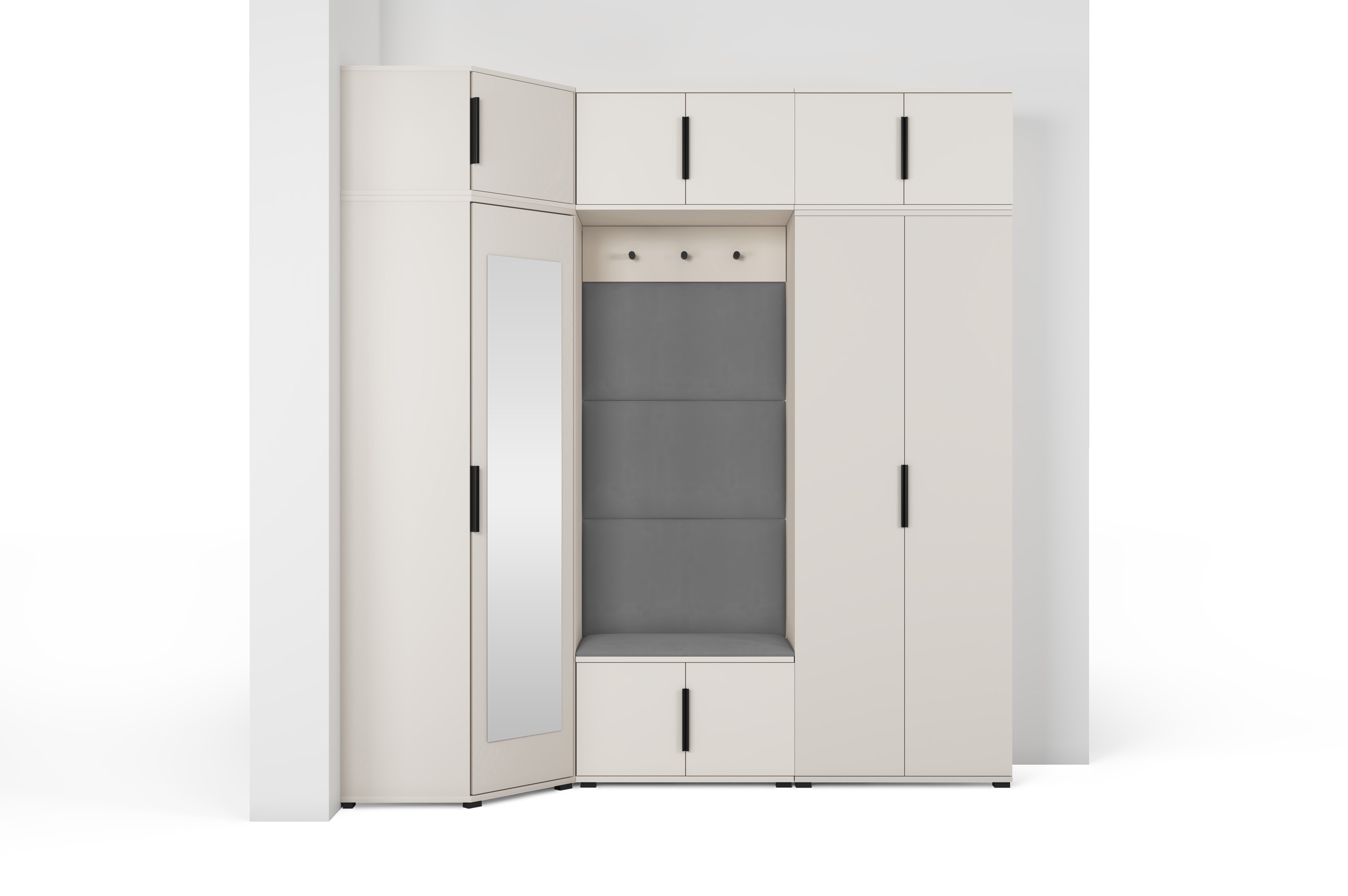 PK Bianco 20 Hallway Wardrobe Set - Upholstered Panels in Various Colours