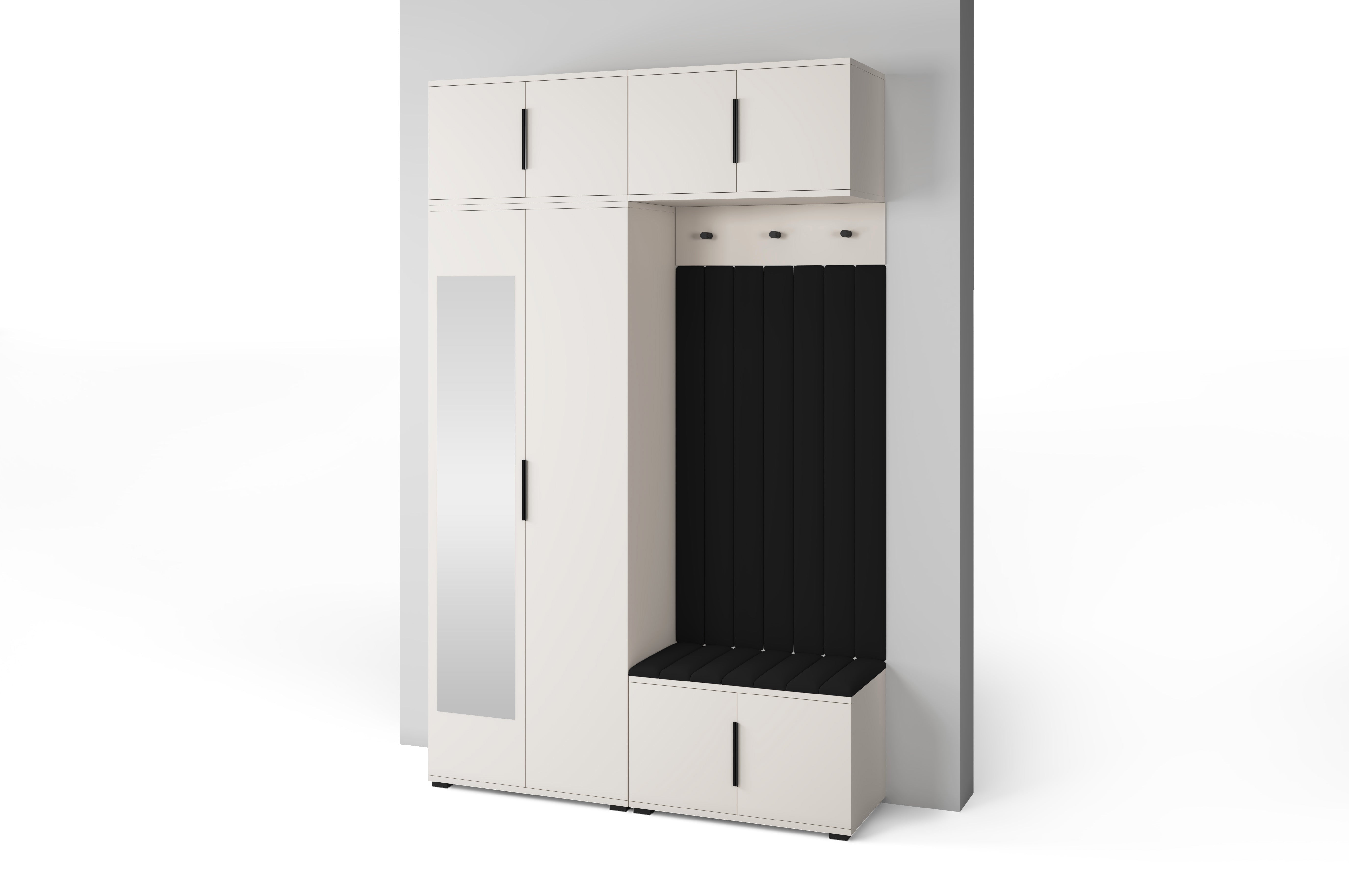 PK Bianco 11 Hallway Wardrobe Set - Upholstered Panels in Various Colours