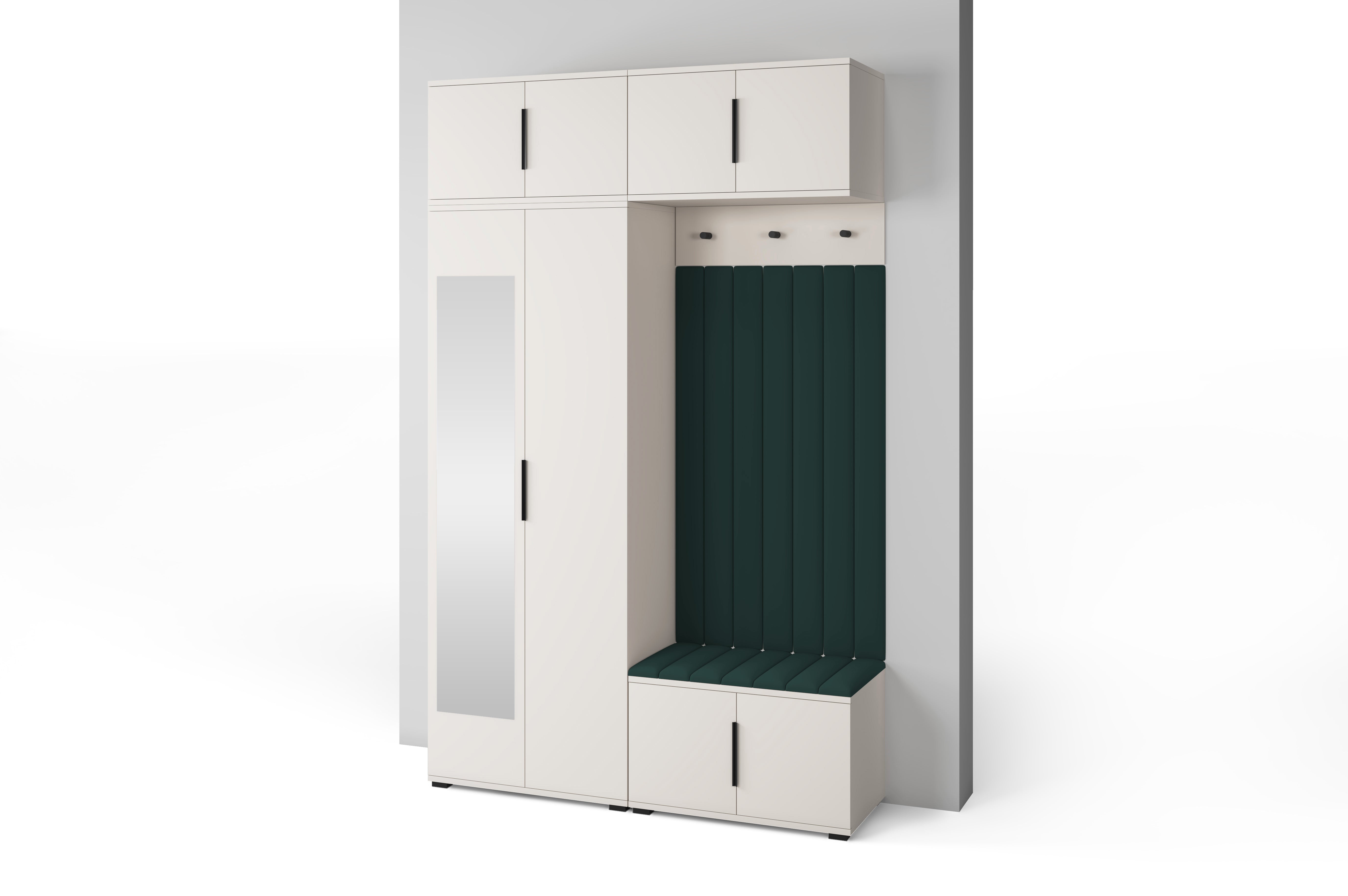 PK Bianco 11 Hallway Wardrobe Set - Upholstered Panels in Various Colours