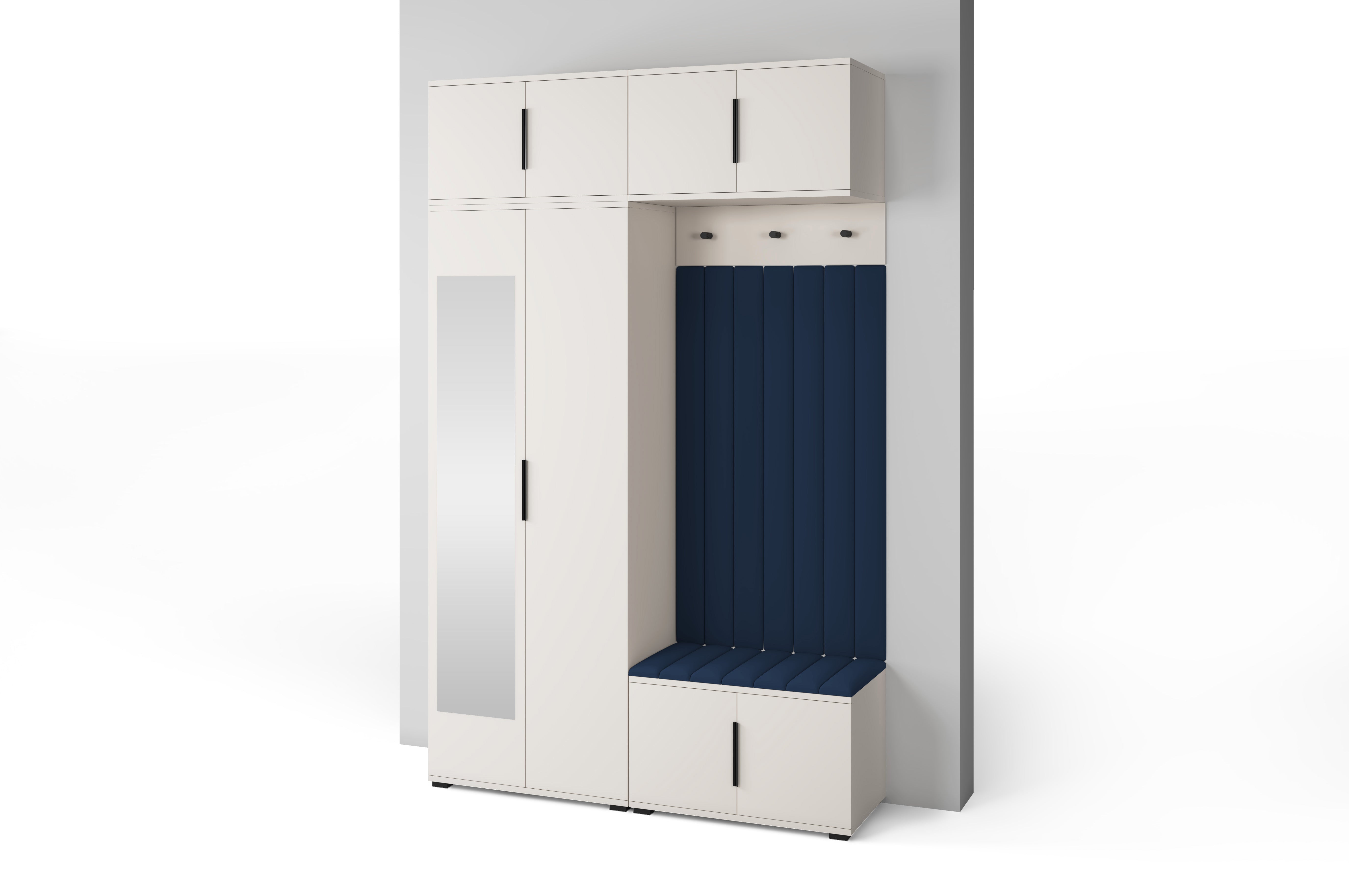 PK Bianco 11 Hallway Wardrobe Set - Upholstered Panels in Various Colours
