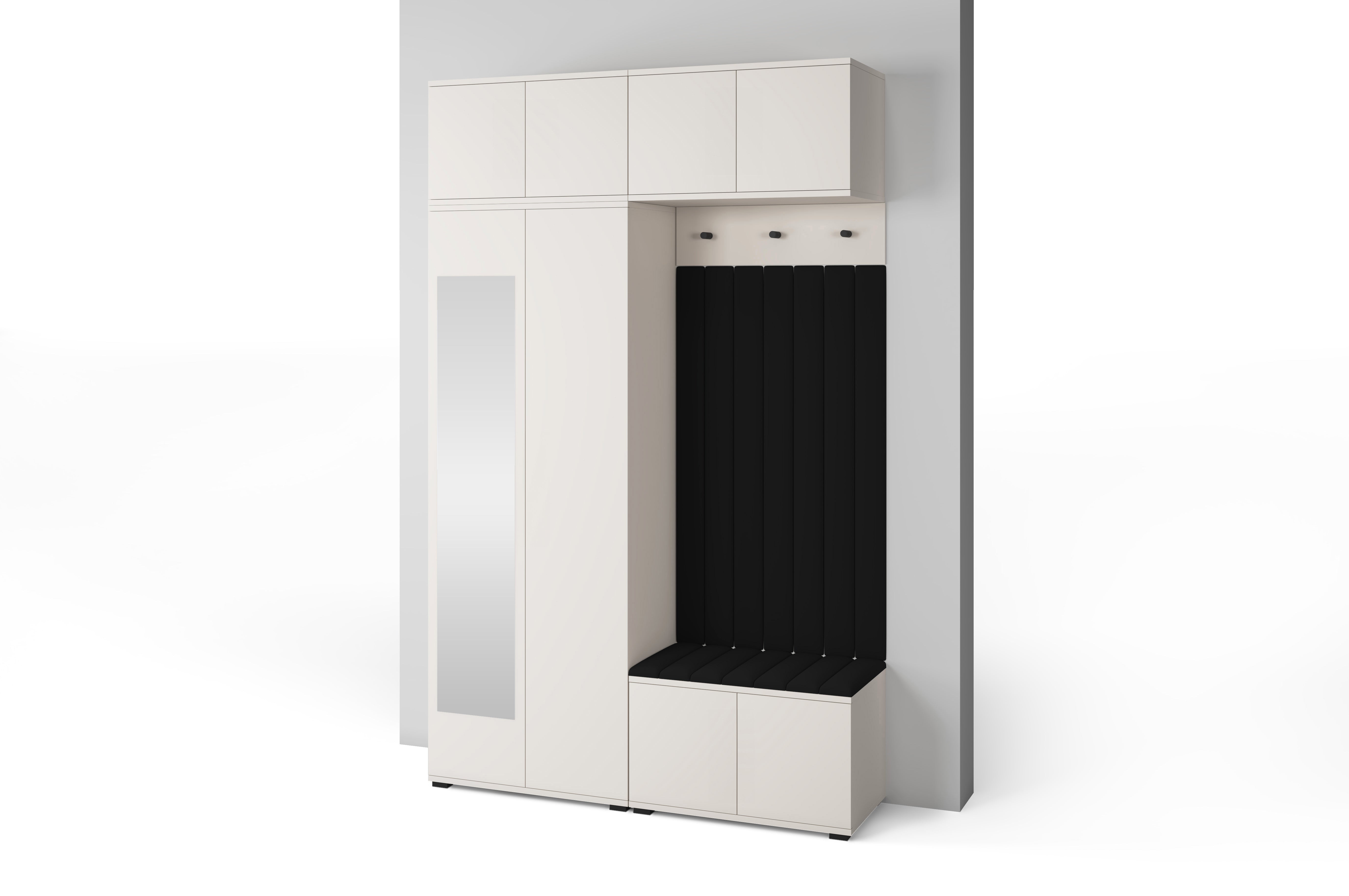 PK Bianco 11 Hallway Wardrobe Set - Upholstered Panels in Various Colours