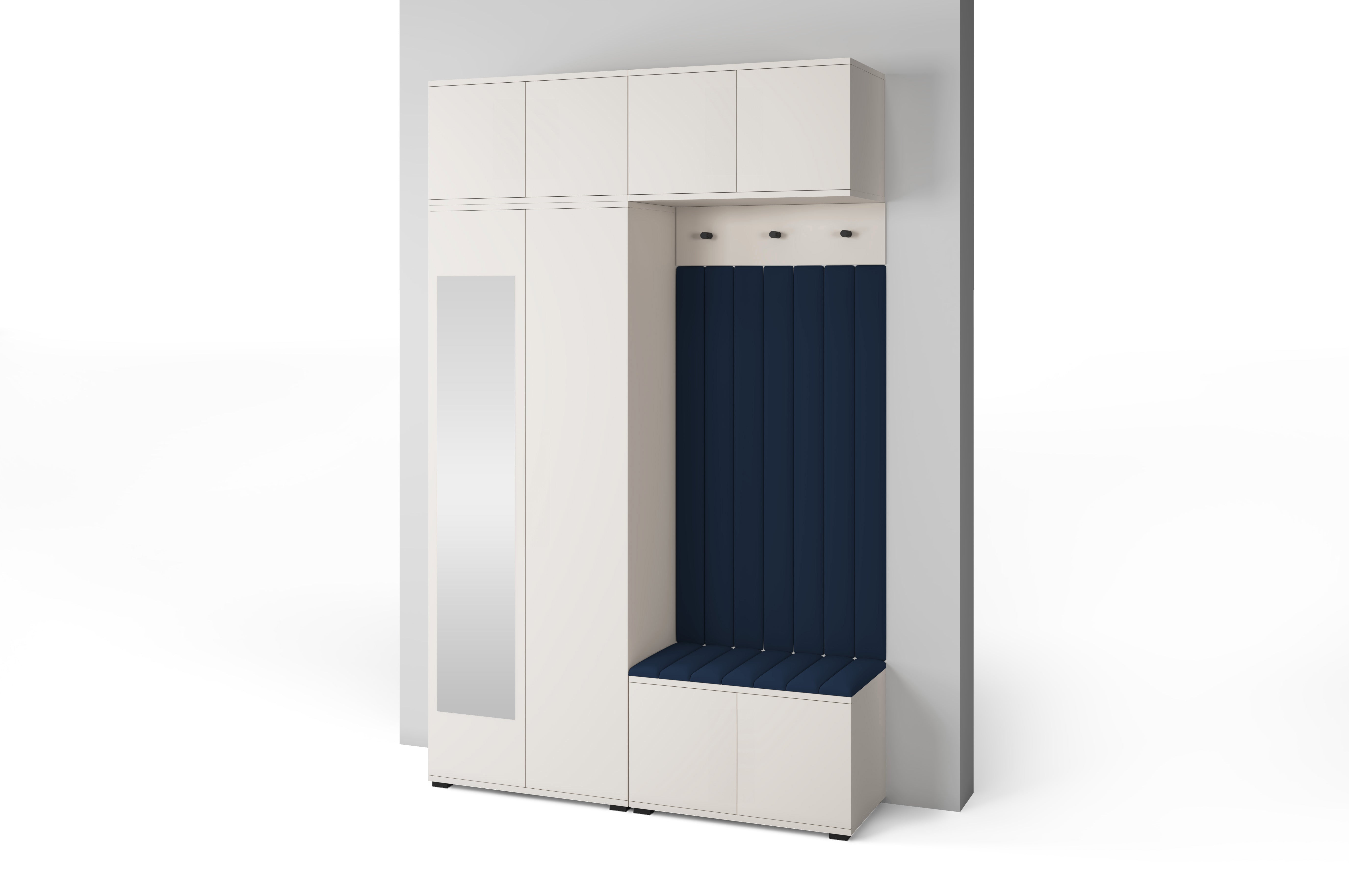 PK Bianco 11 Hallway Wardrobe Set - Upholstered Panels in Various Colours