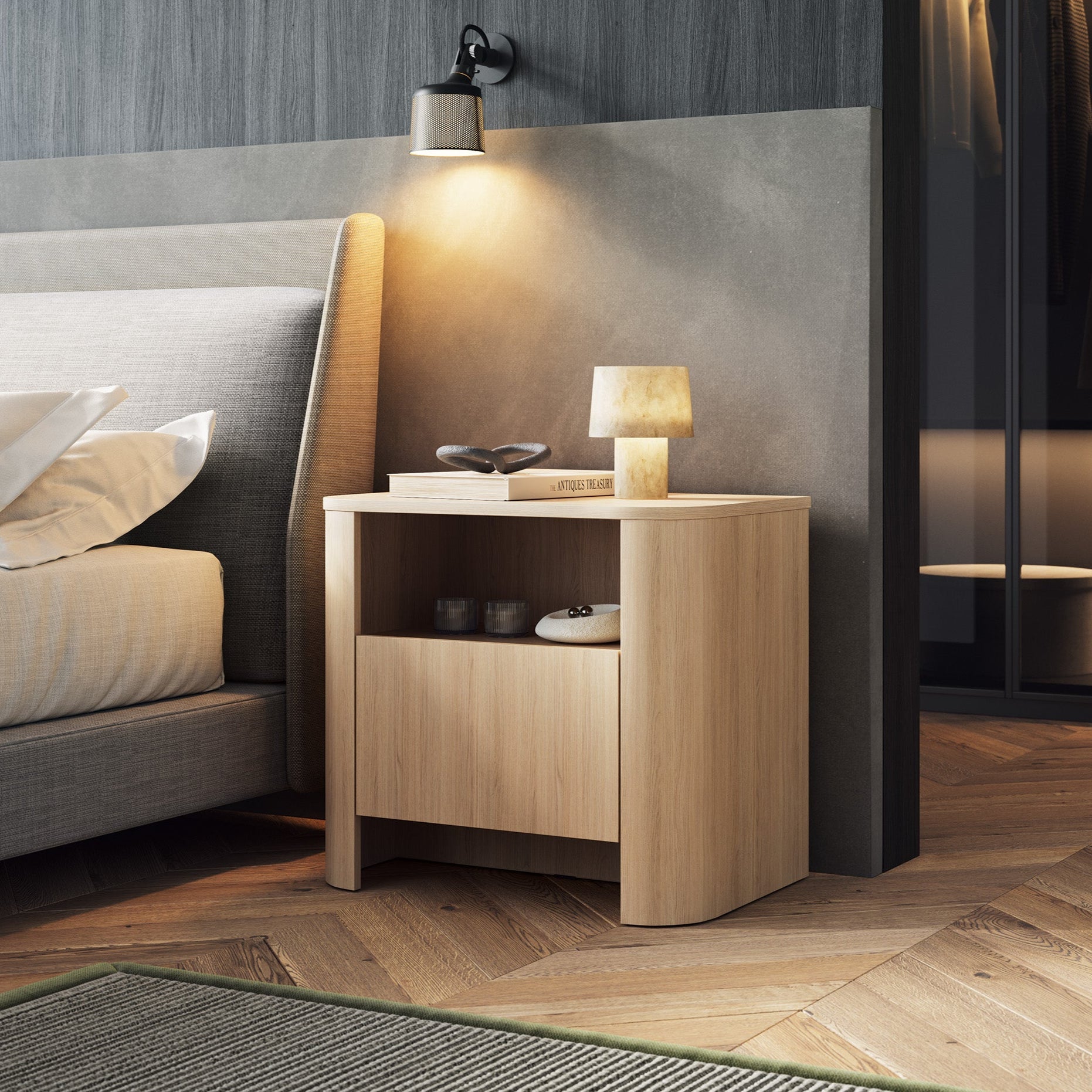 PI Bari Bedside Table – Vicenza Oak