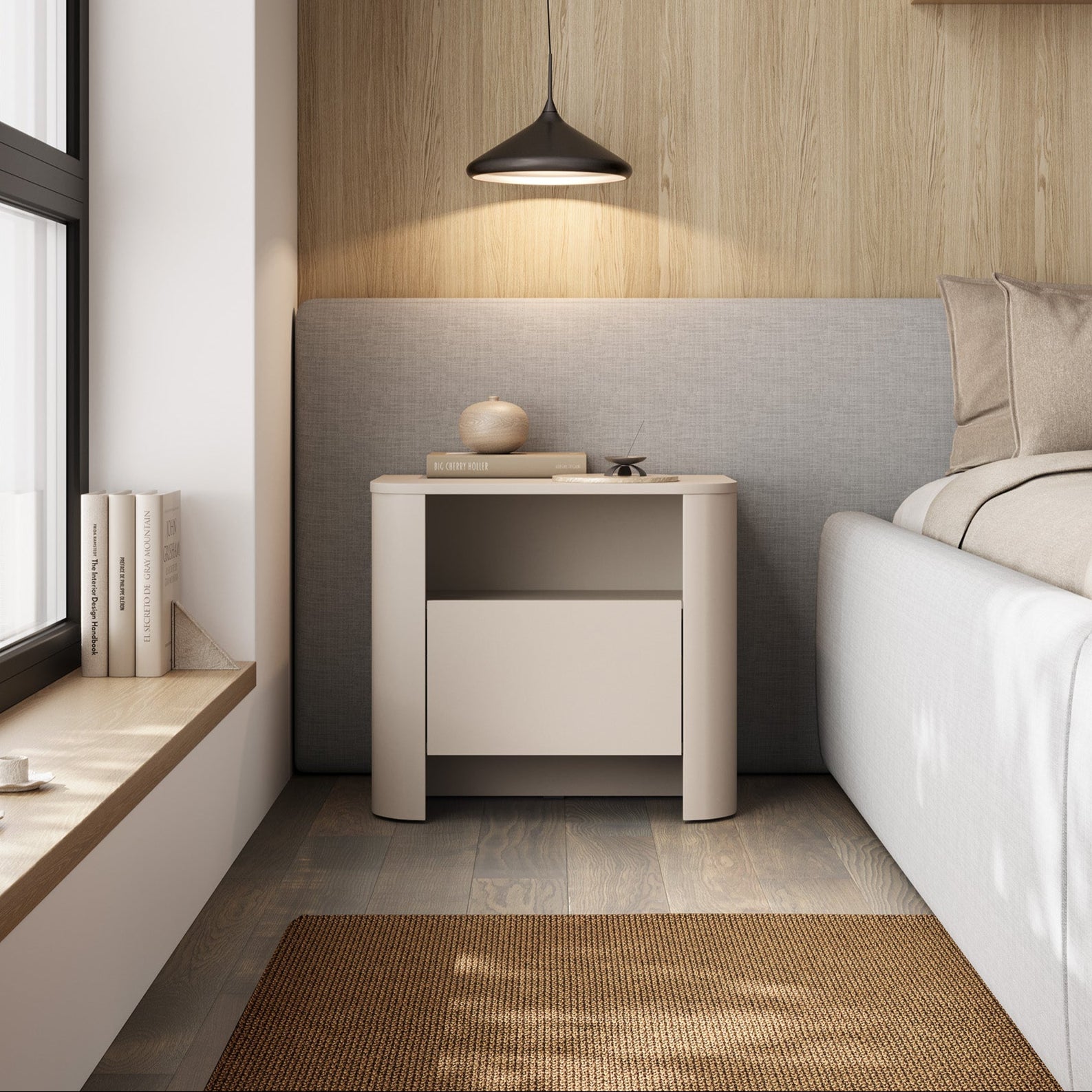 PI Bari Bedside Table – Cashmere