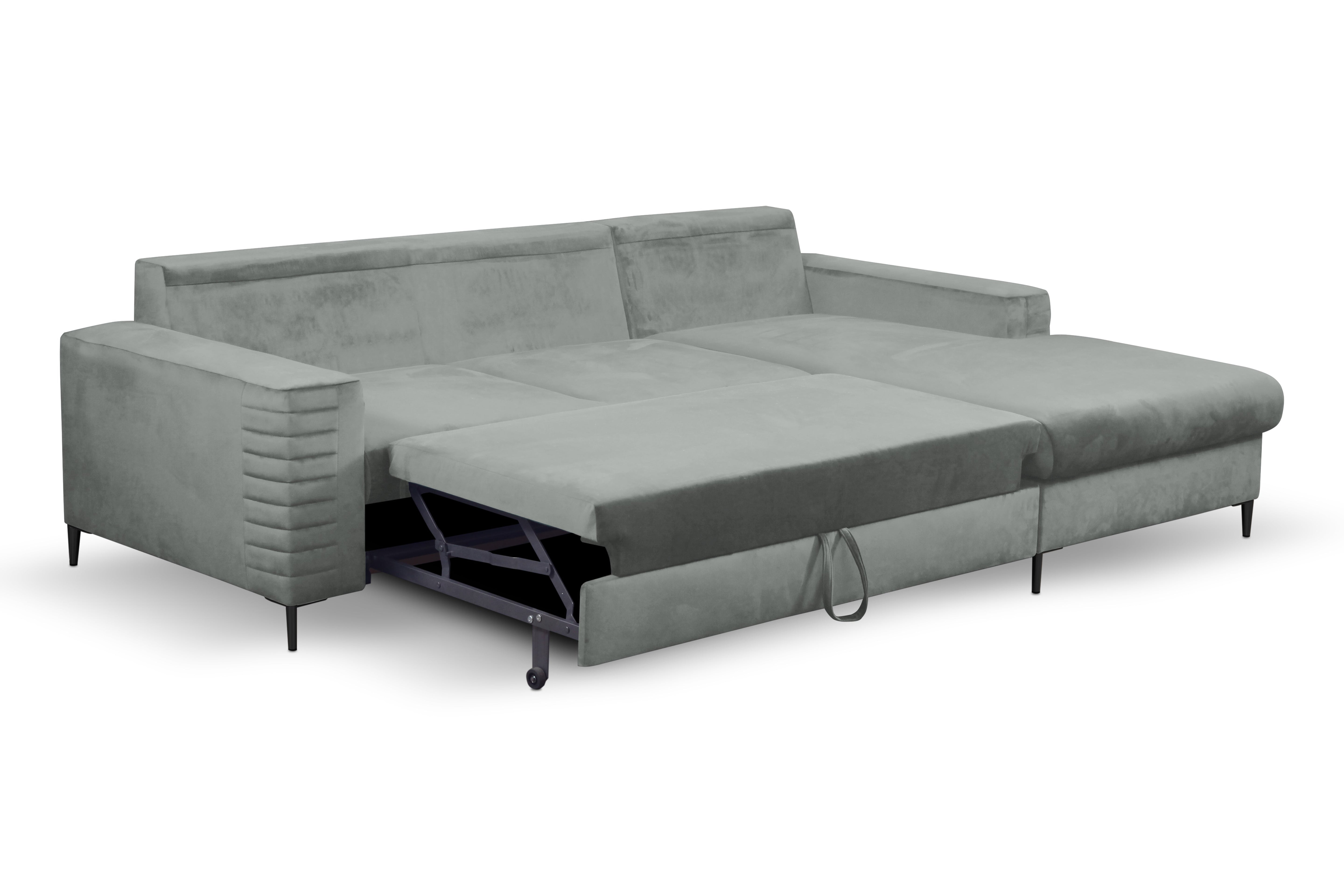 Lask COLLIN Corner Sofa with Sleeping Function & Storage – 257 x 180 cm – Left or Right Configuration