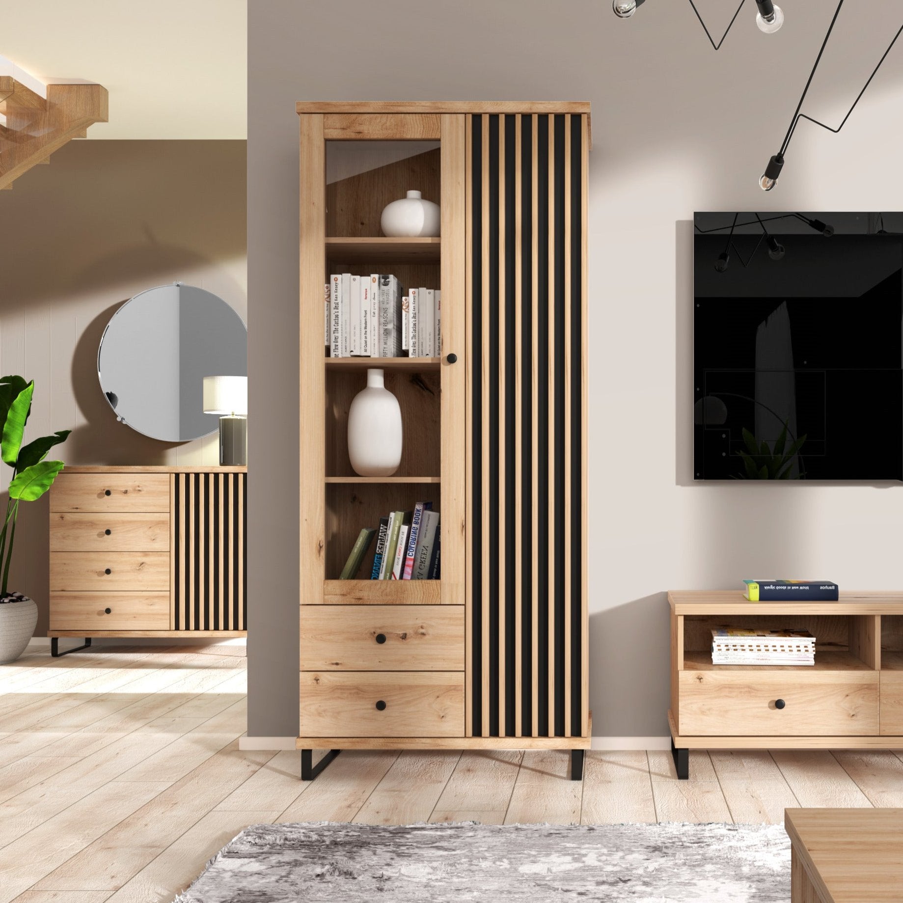 S-Cali Hoher Glasschrank C2