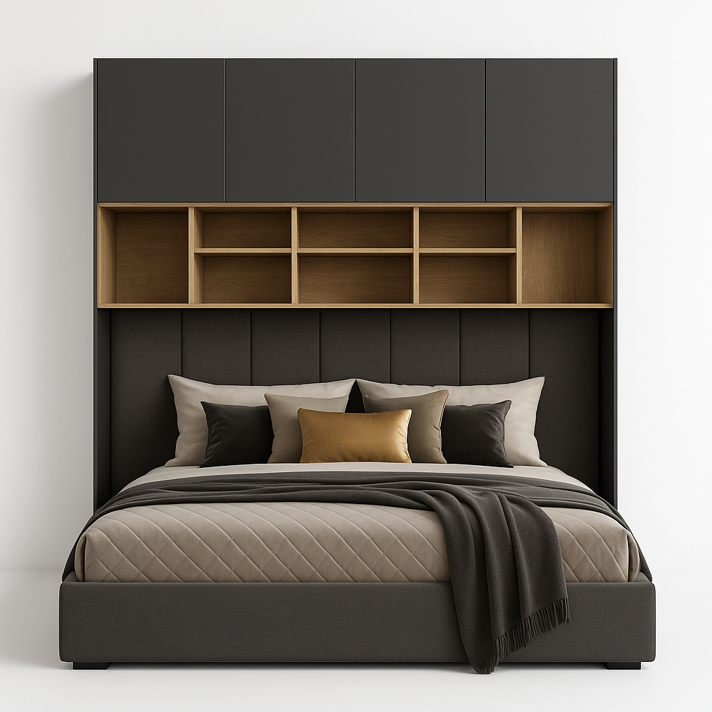 SLEEP VARIA Customizable Bedroom Build-in System – Oiled Oak / Graphite