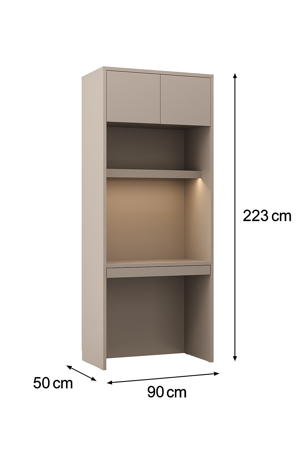 Customizable Genius Murphy Bed Furniture Set 120 × 200 cm – Cashmere