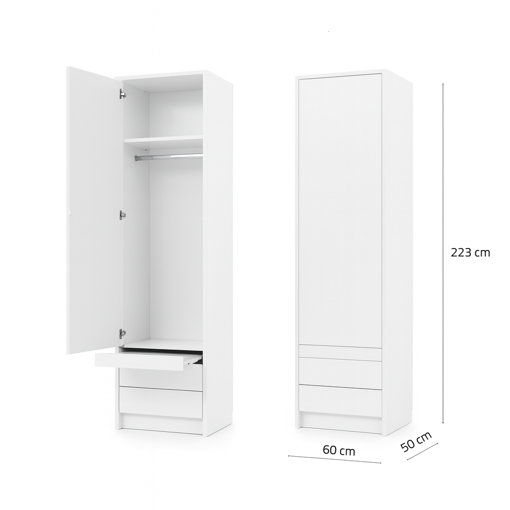 Individuell gestaltbares Genius COMFORT Murphy-Bett-Möbelset 160 × 200 cm – Weiß matt