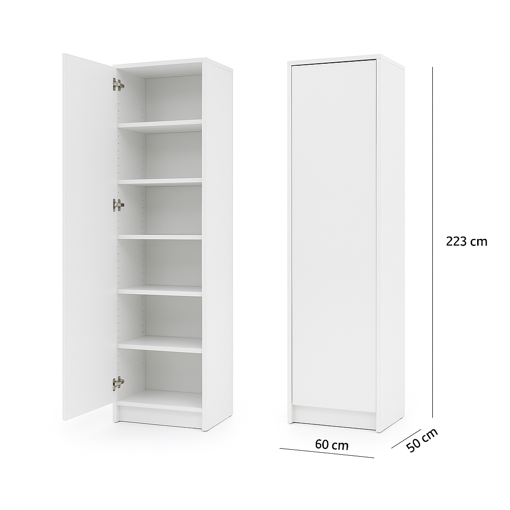 Individuell gestaltbares Genius COMFORT Murphy-Bett-Möbelset 160 × 200 cm – Weiß matt