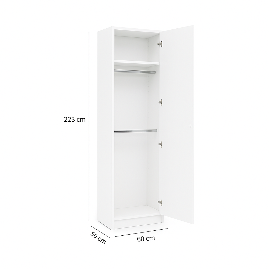 Individuell gestaltbares Genius COMFORT Murphy-Bett-Möbelset 160 × 200 cm – Weiß matt