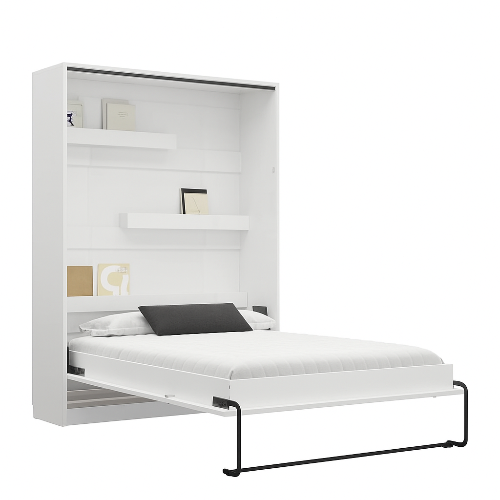 Individualisierbares Schrankbett Basic Möbelset Weiß Glanz 90, 120, 140 x 200 cm