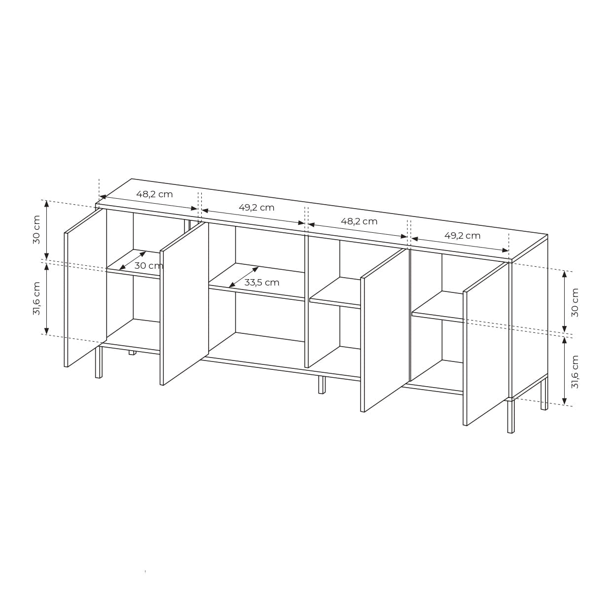 Lask Dast Sideboard 203 – 202.9 x 81.4 x 39.5 cm