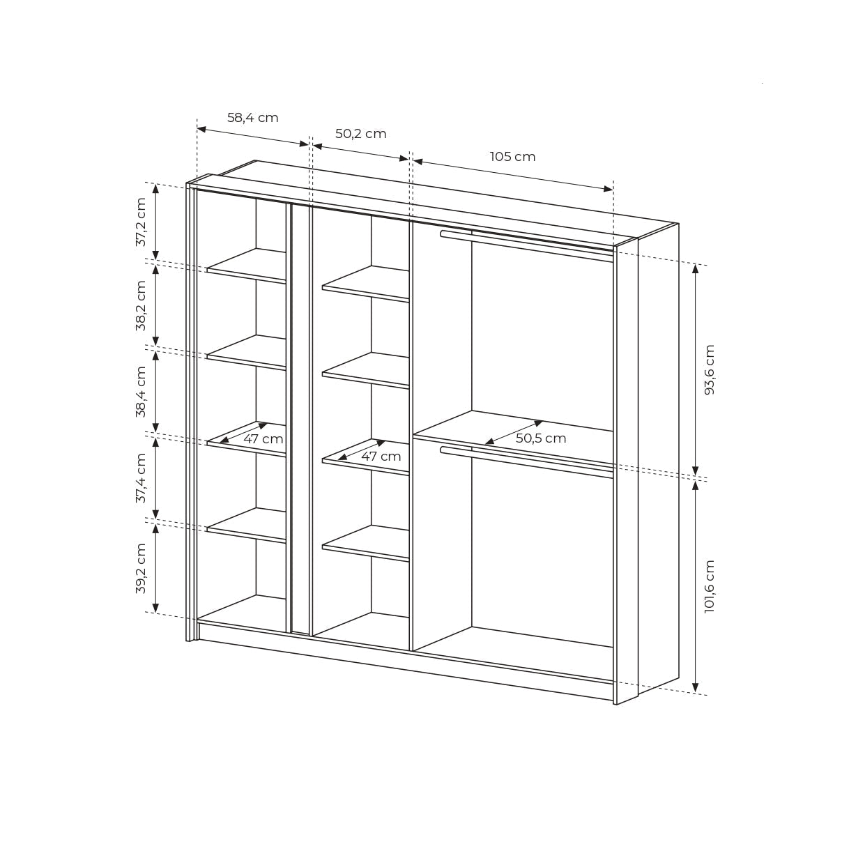 Lask Dast – 4-Door Wardrobe