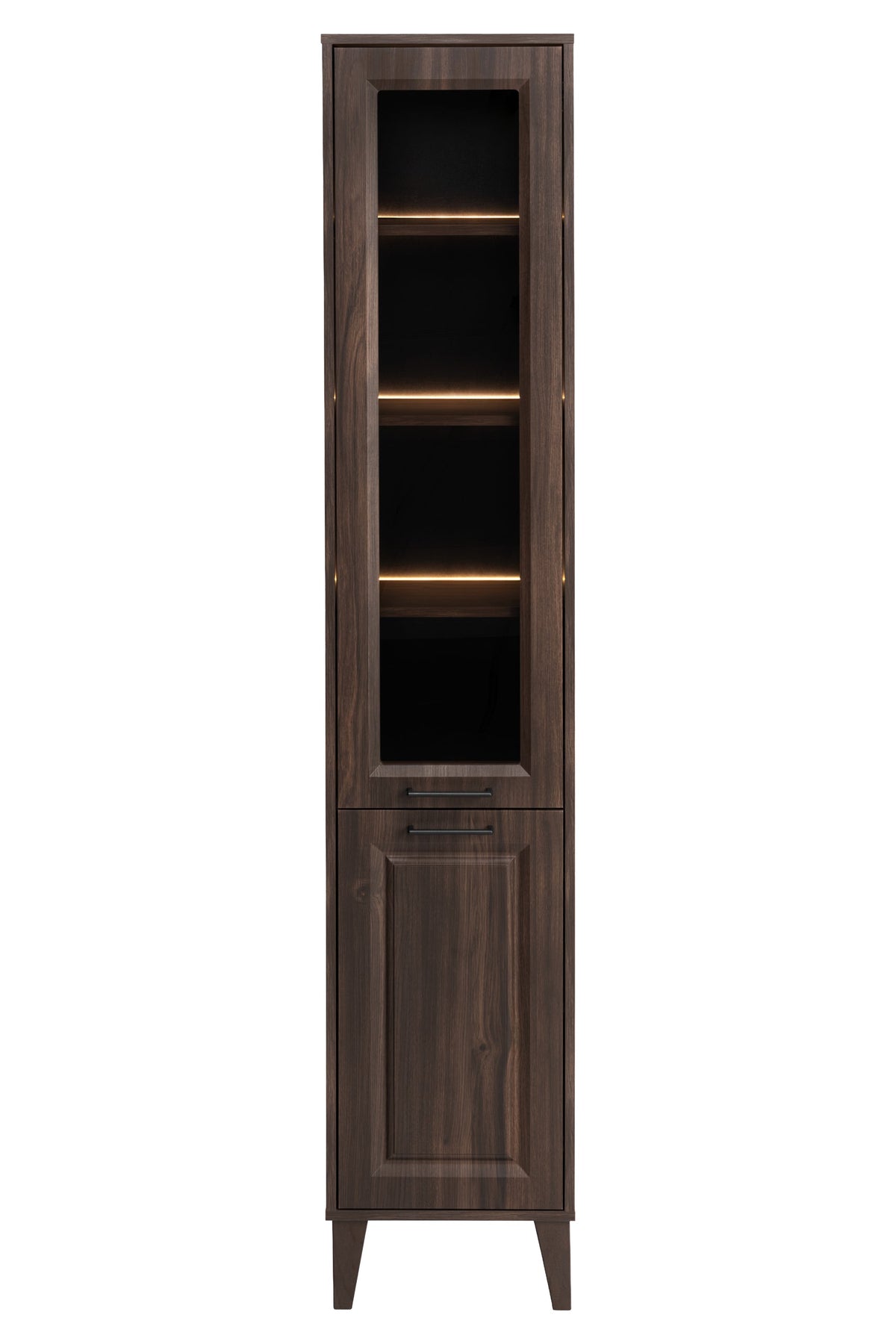 Dorothy Hochschrank 2 Türen – Ristretto-Eiche, 40x35x205 cm