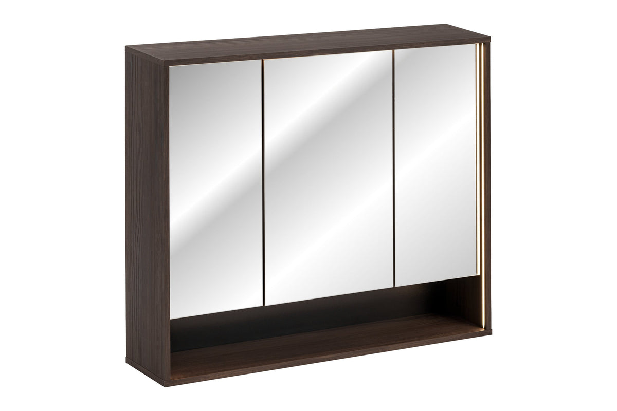 Spiegelschrank Dorothy Ristretto 100 cm 3-türig – Ristretto Eiche