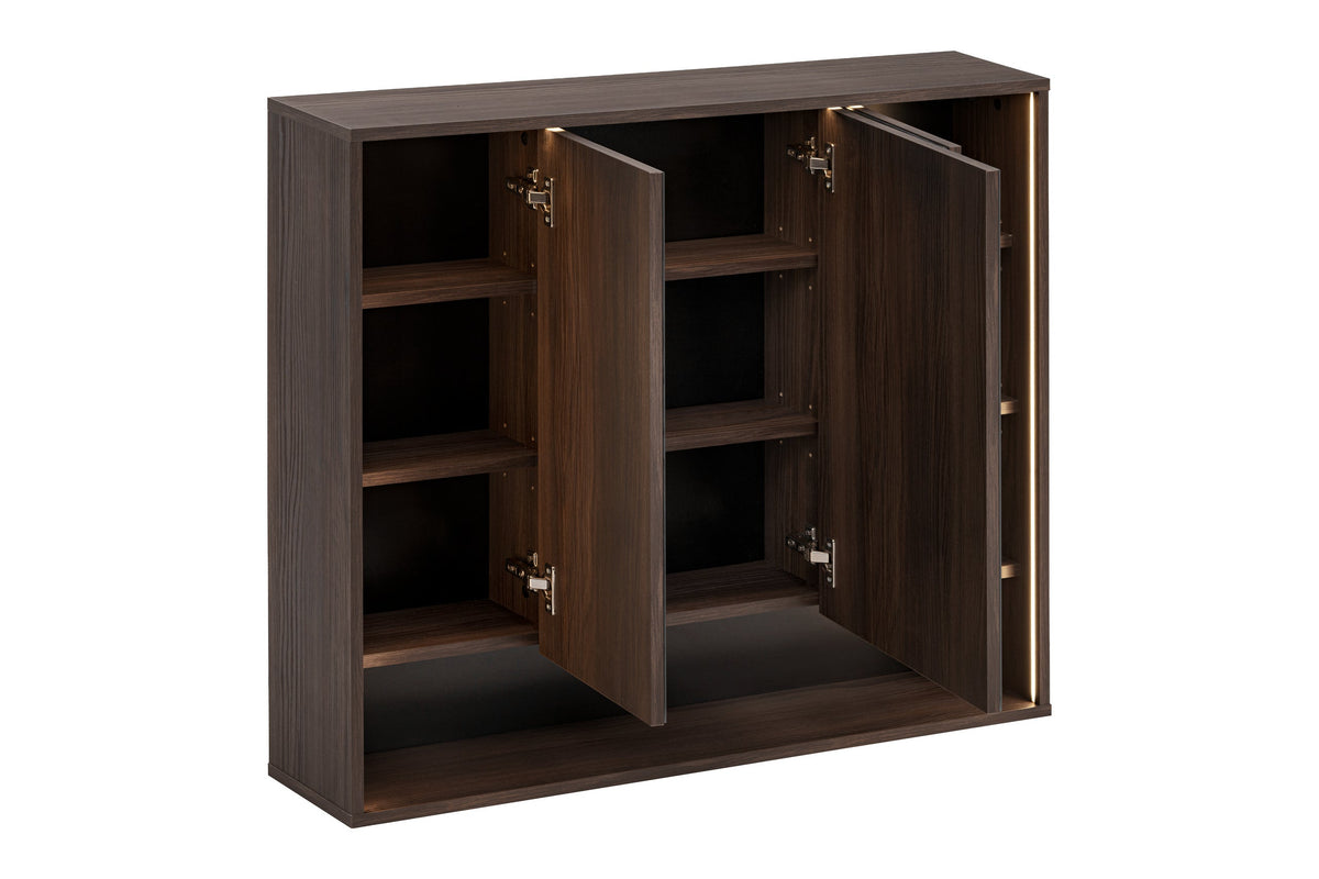Spiegelschrank Dorothy Ristretto 100 cm 3-türig – Ristretto Eiche