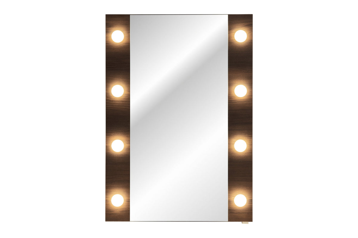 Dorothy Ristretto LED-Spiegel 60 cm – Ristretto Eiche, Hollywood-Glühbirnen