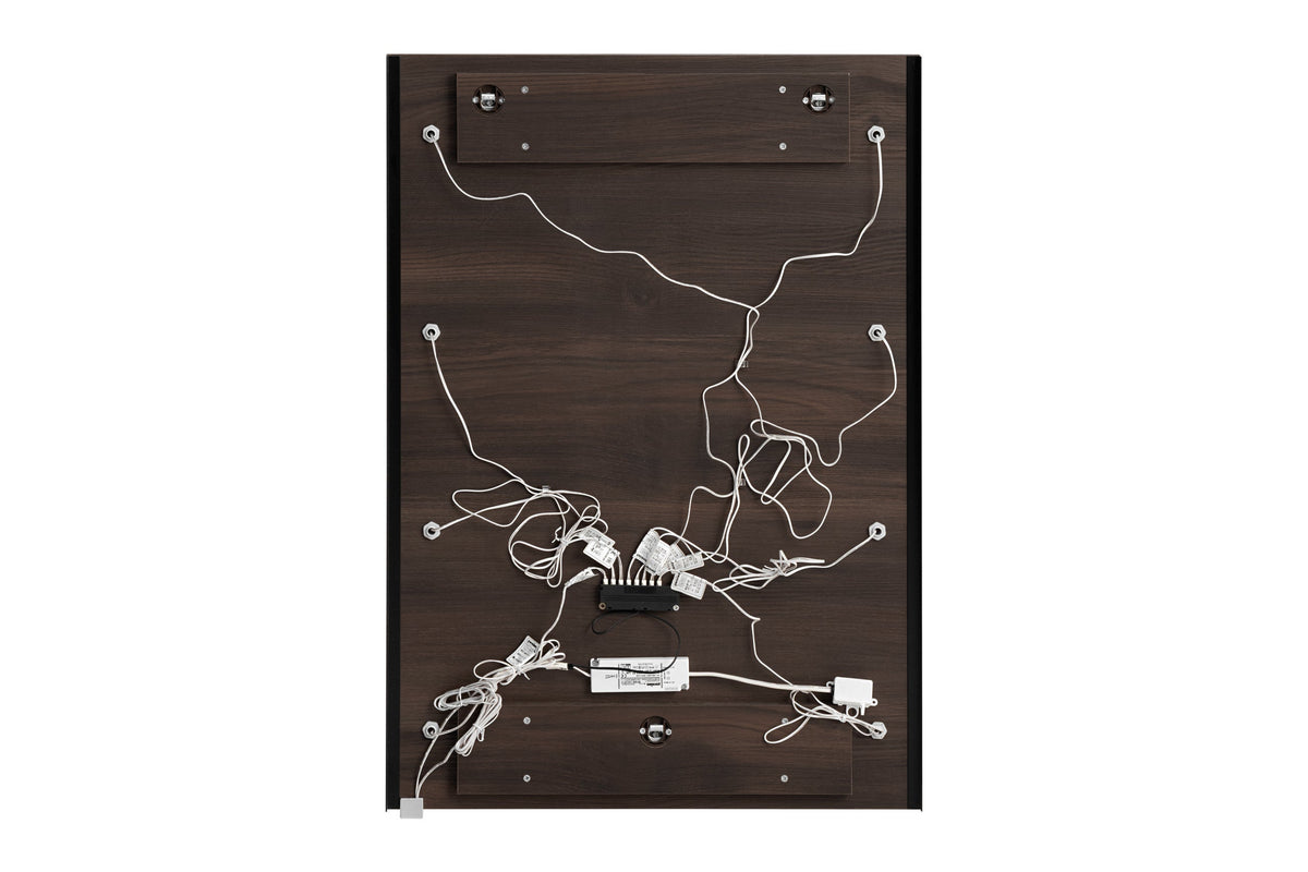 Dorothy Ristretto LED-Spiegel 60 cm – Ristretto Eiche, Hollywood-Glühbirnen