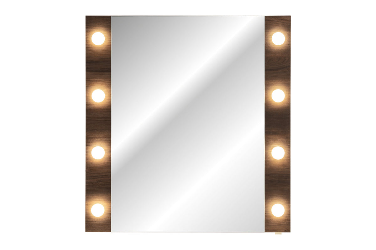Dorothy Ristretto LED-Spiegel 80 cm – Ristretto Eiche, Hollywood-Glühbirnen